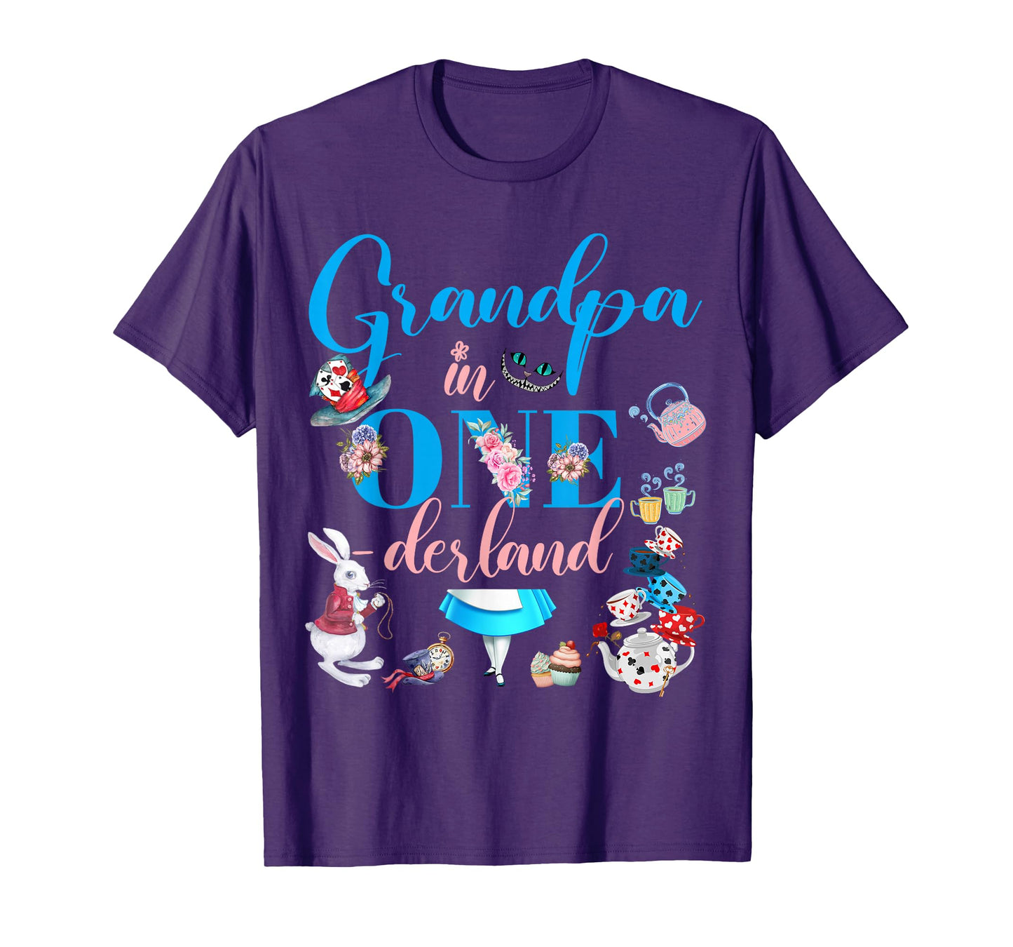 Alice in ONEderland Family Grandpa Of The Birthday Girl T-Shirt
