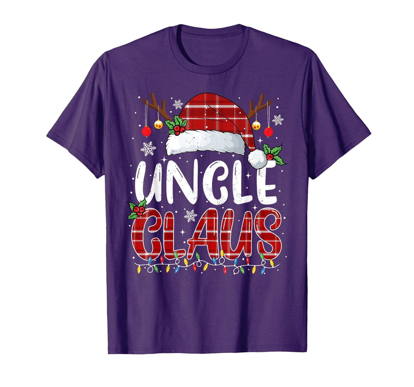 Uncle Claus Christmas Lights Pajama Family Matching T-Shirt