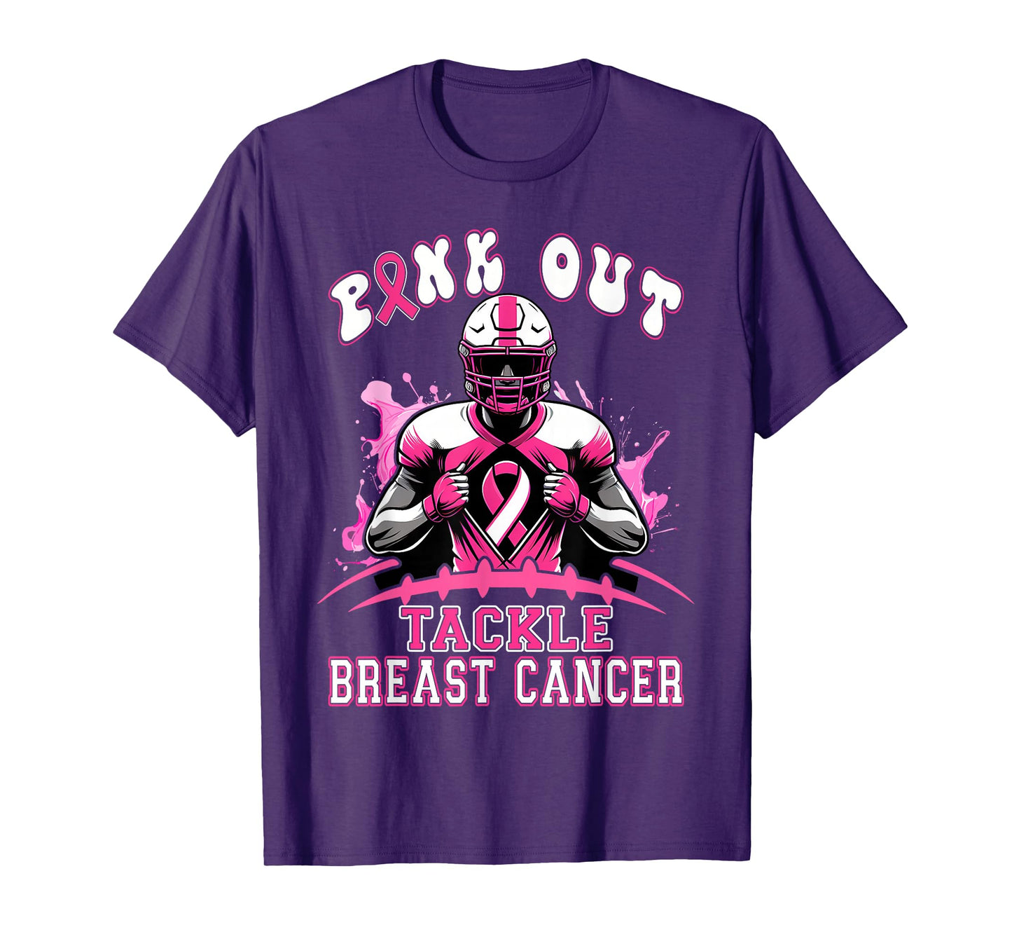 Pink Out Tackle Breast Cancer Awareness American Football T-Shirt
