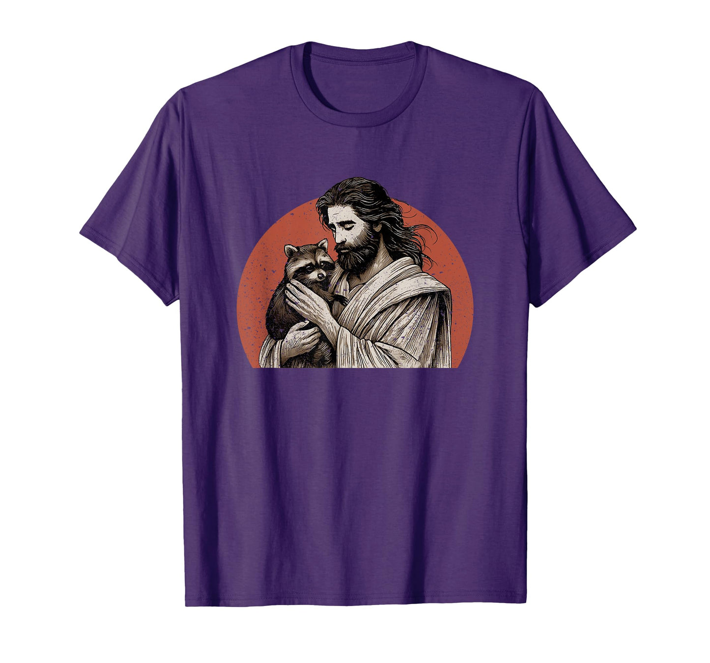 Racoon Lover Trash Panda Christian Jesus Holding A Raccoon T-Shirt
