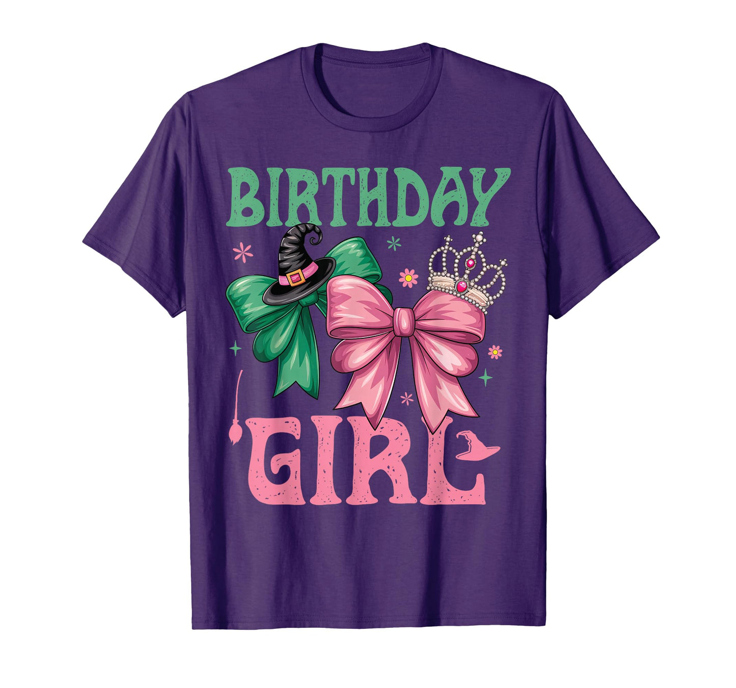 Birthday Witch Pink And Green Birthday Girl Women Girl Kids T-Shirt