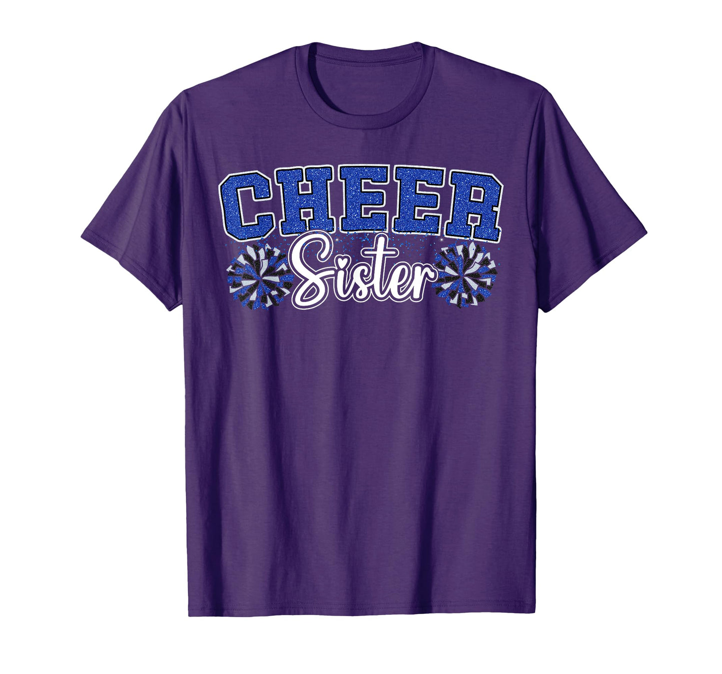 Cheer Sister My Favorite Cheerleader Calls Me Sisters Blue T-Shirt