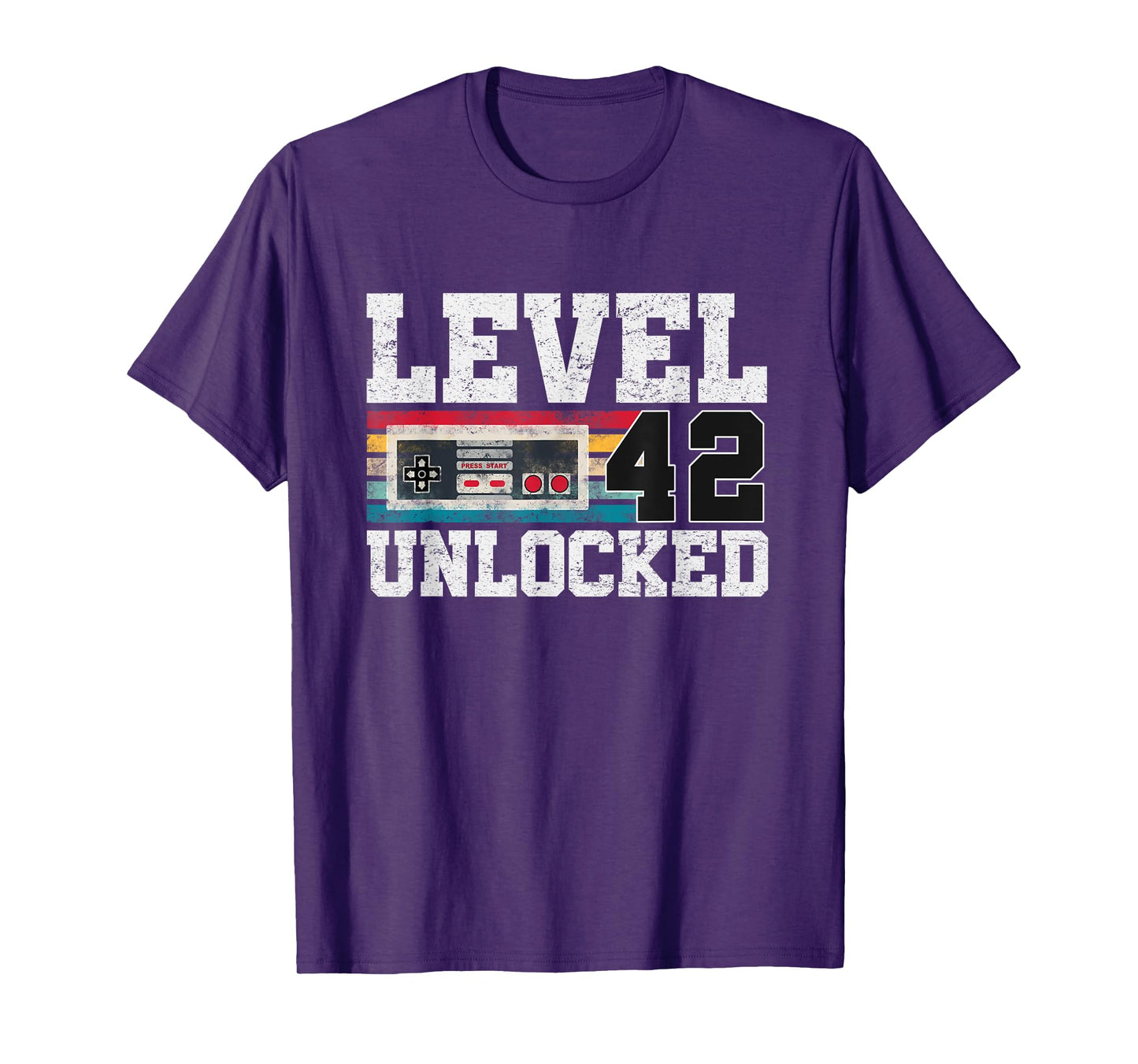 Level 42 Unlocked 42 Year Old Gift Video Gamer 42nd Birthday T-Shirt