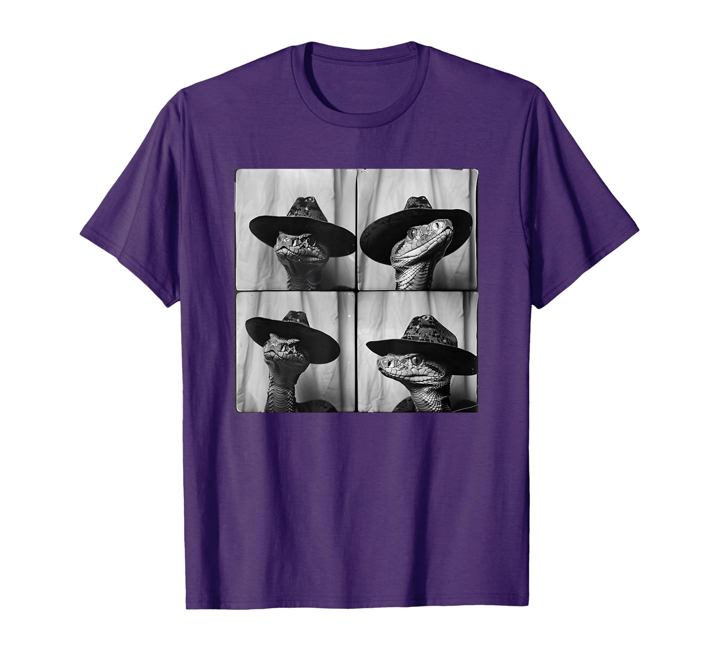 Snake In Cowboy Hat Funny Animal Photobooth Snake Owner T-Shirt