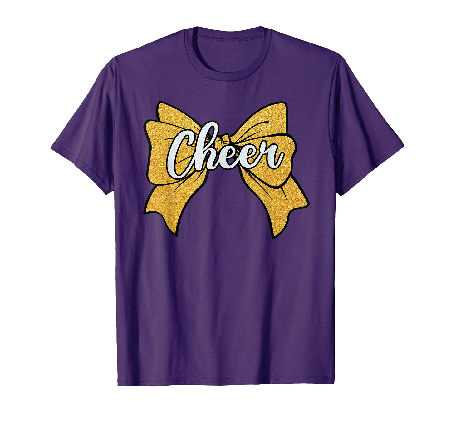 Coquette Cheer Bow Yellow Sport Cheerleader Cheerleading T-Shirt