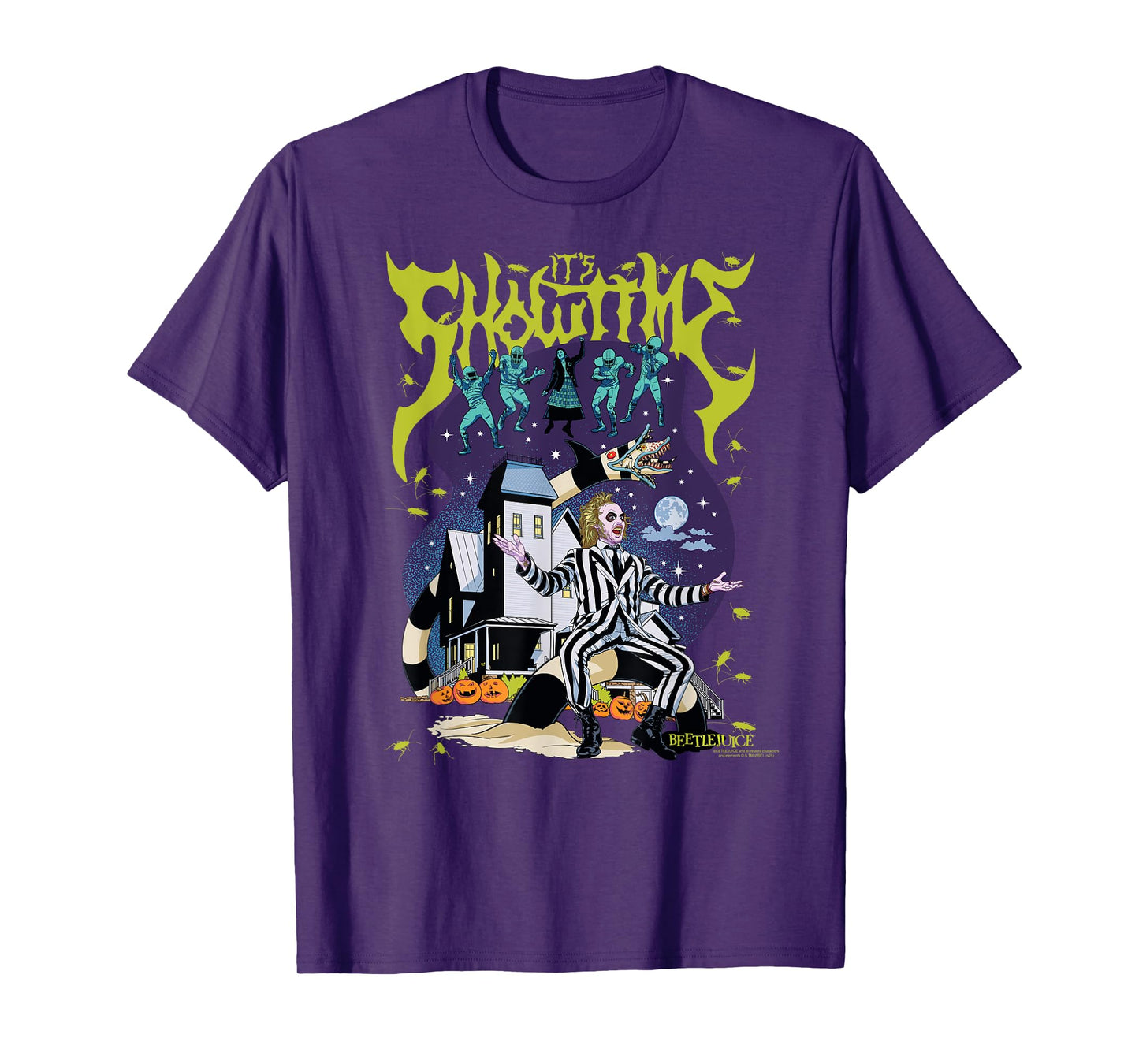 Beetlejuice It's Showtime Colorful Collage Retro Movie T-Shirt