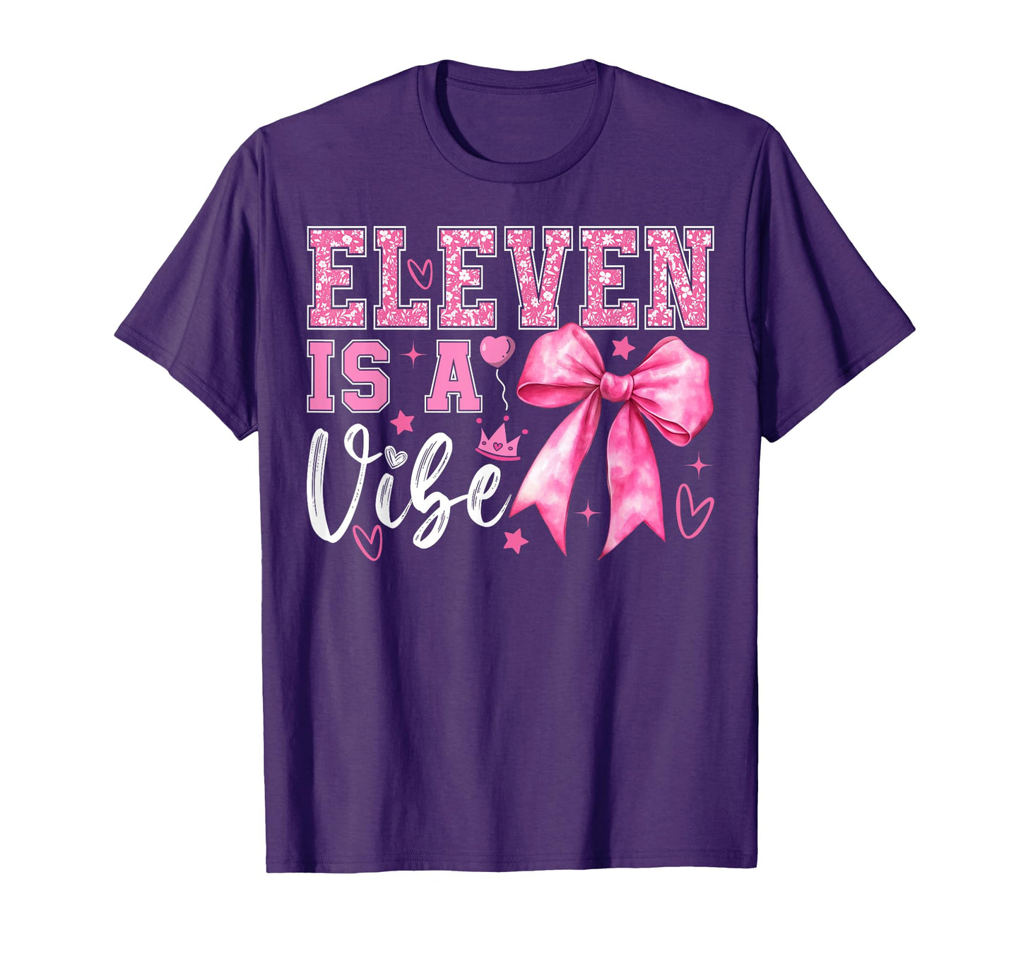 Eleven is A Vibe Coquette 11th Birthday 11 Years Old Girls T-Shirt