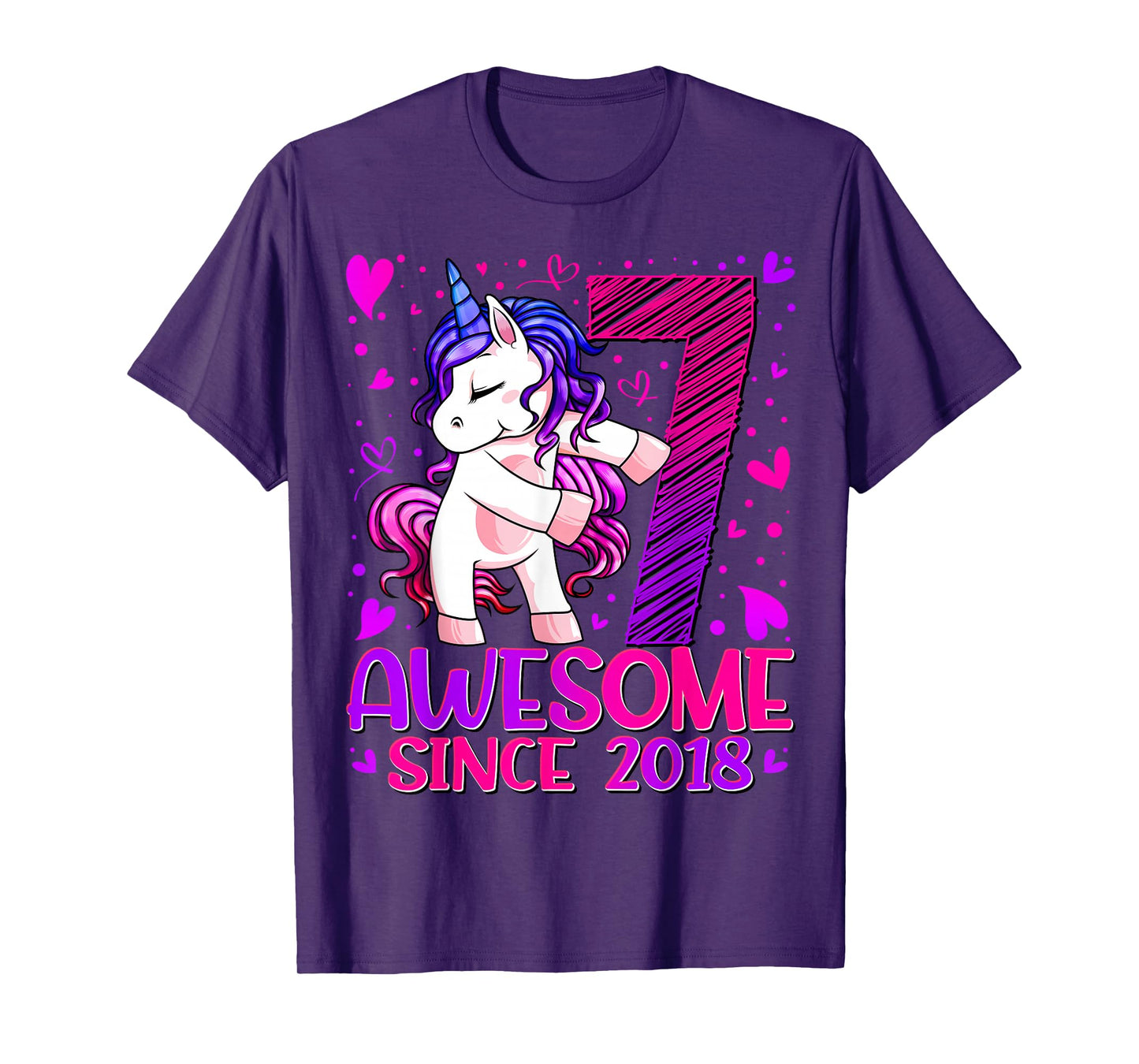 7 Year Old Unicorn Gifts For Girls 7th Birthday Girl Party T-Shirt