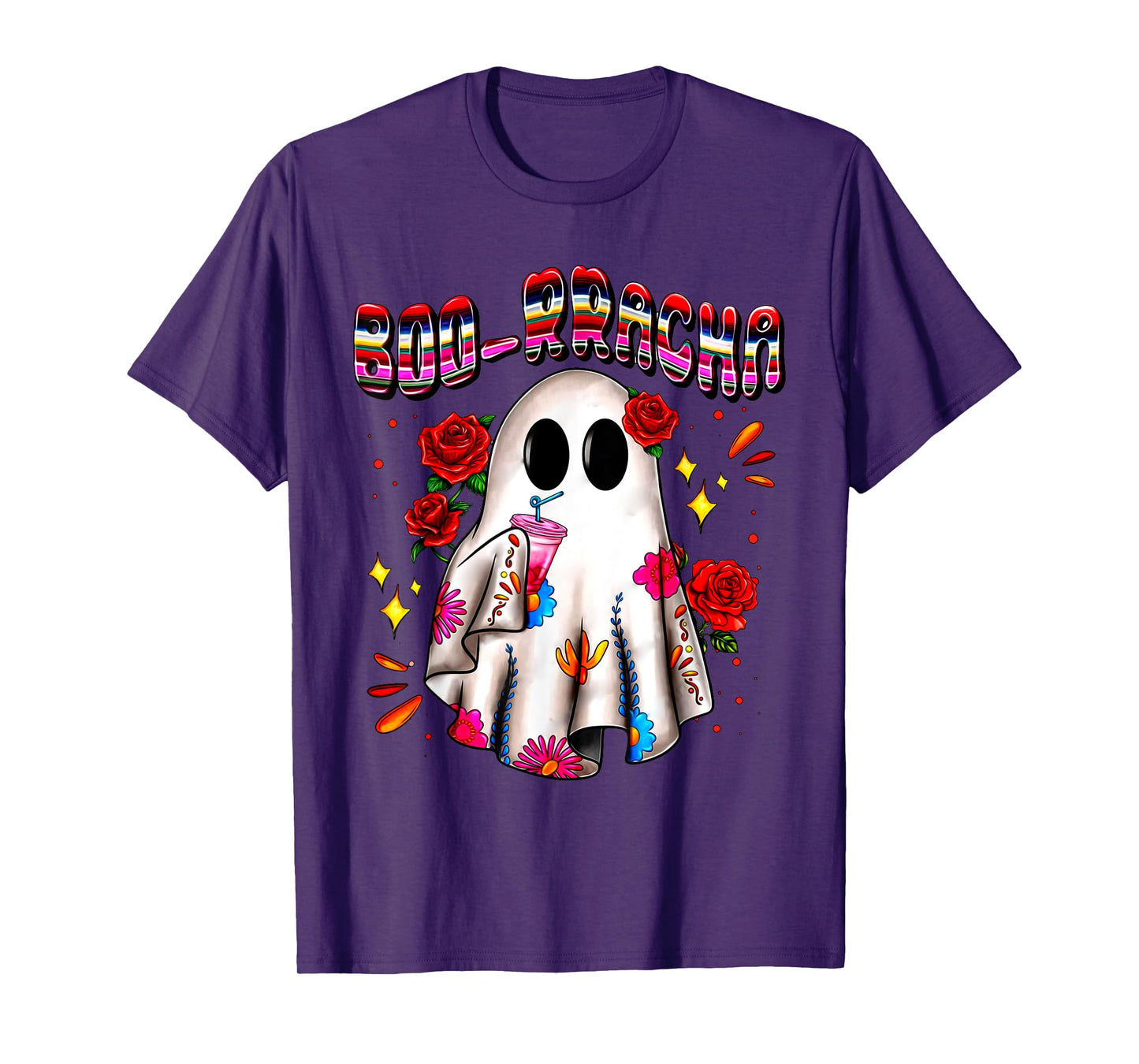 Boo-Racha Cute Ghost Drink Fiesta Halloween Funny T-Shirt