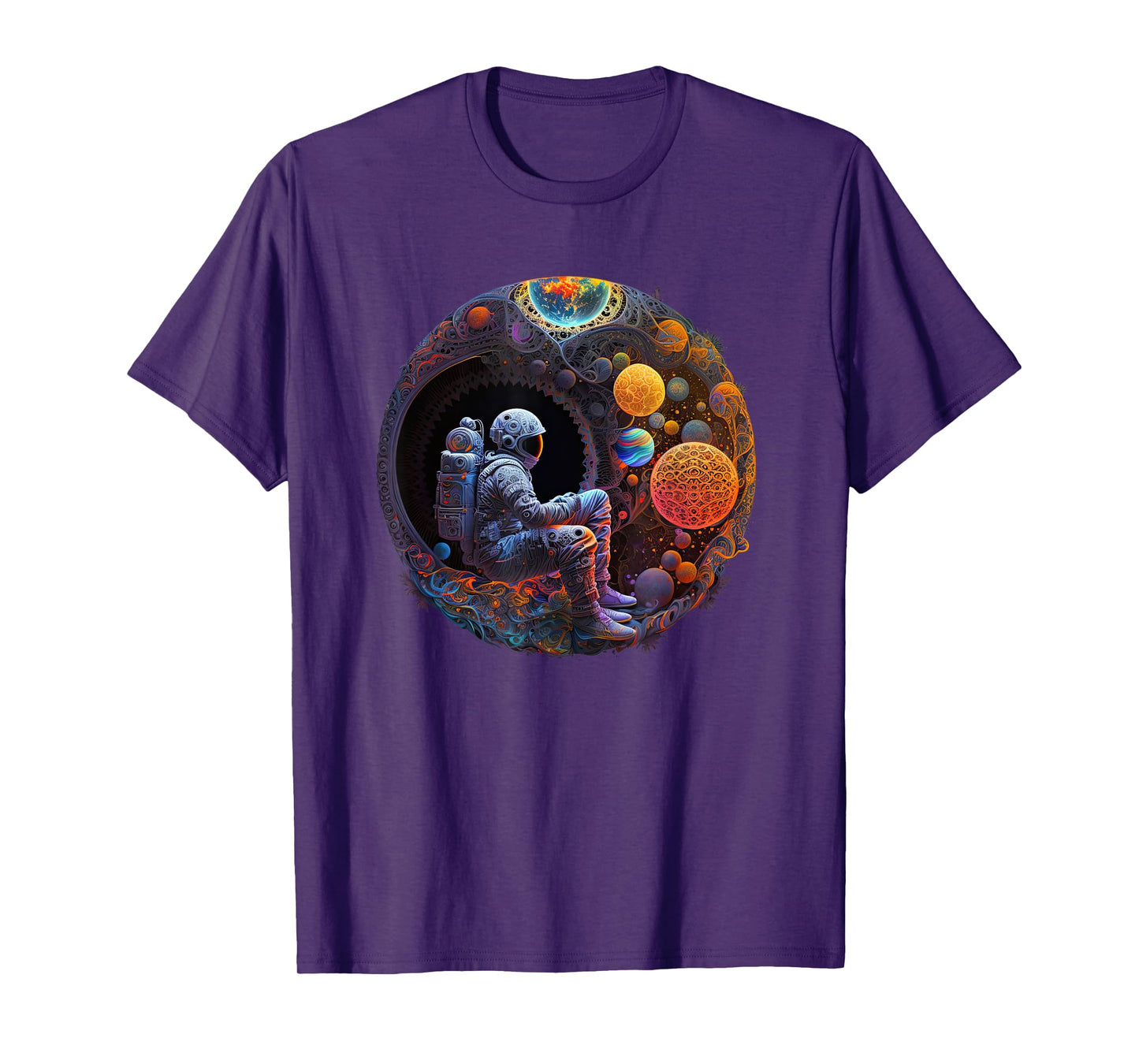 Meditating Astronaut Planets Meditation Astral Travel. T-Shirt