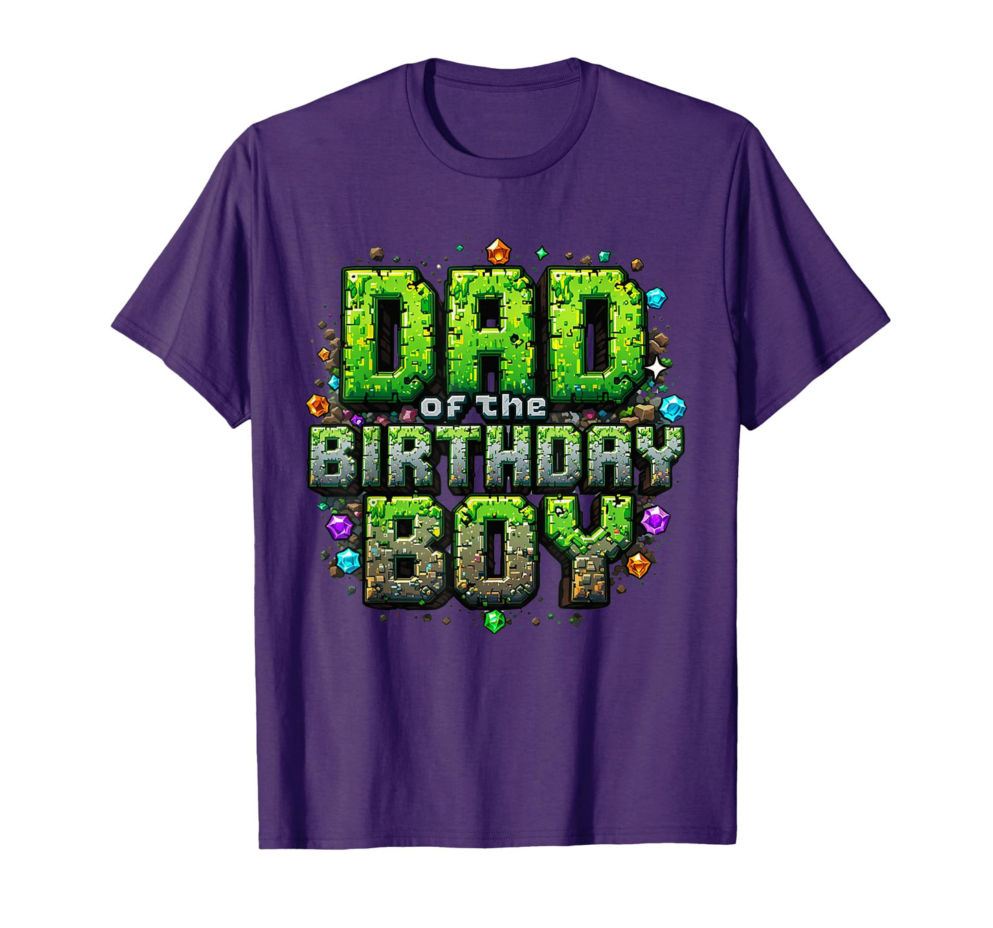 Dad Of The Birthday Boy Game Pixel Number Birthday Party T-Shirt