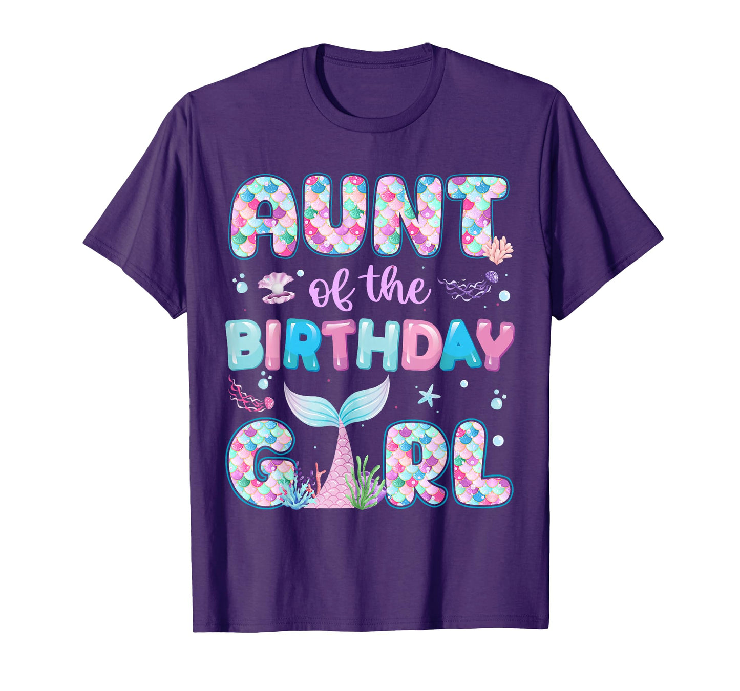 Aunt Of The Birthday Mermaid Girl Family Matching Party T-Shirt