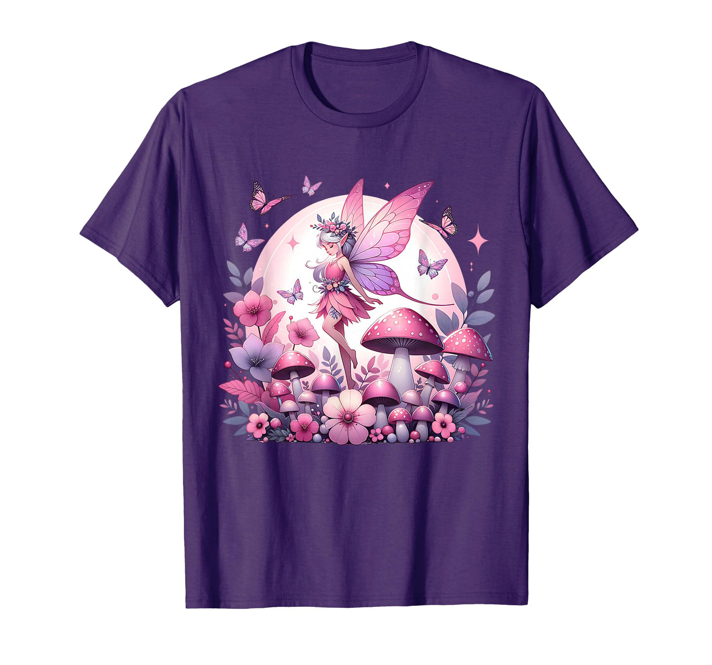 Enchanted Forest Fantasy Fairy Mystical Butterfly & Floral T-Shirt