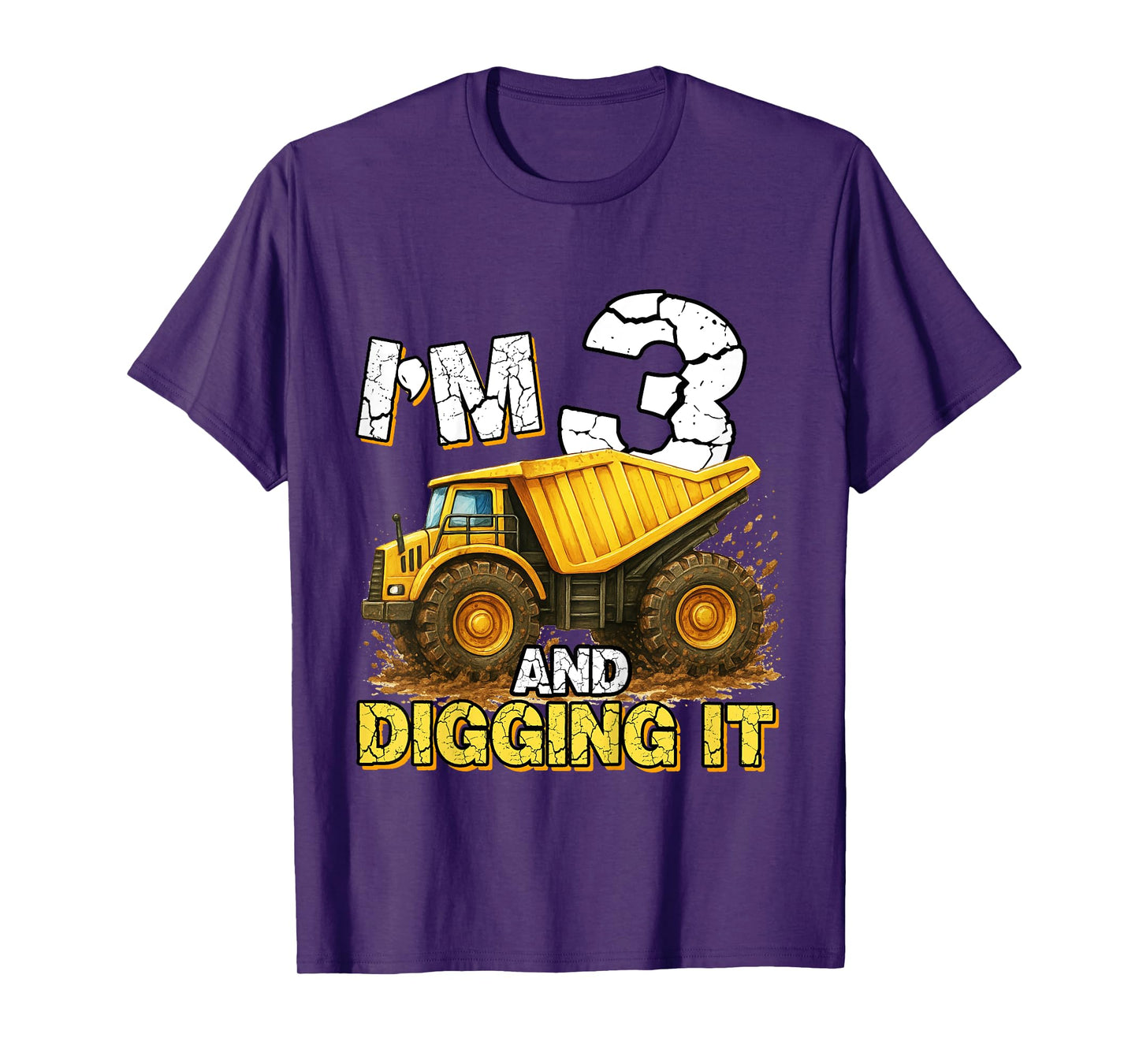 I'm 3 And Digging It 3rd Birthday Boy Construction Excavator T-Shirt