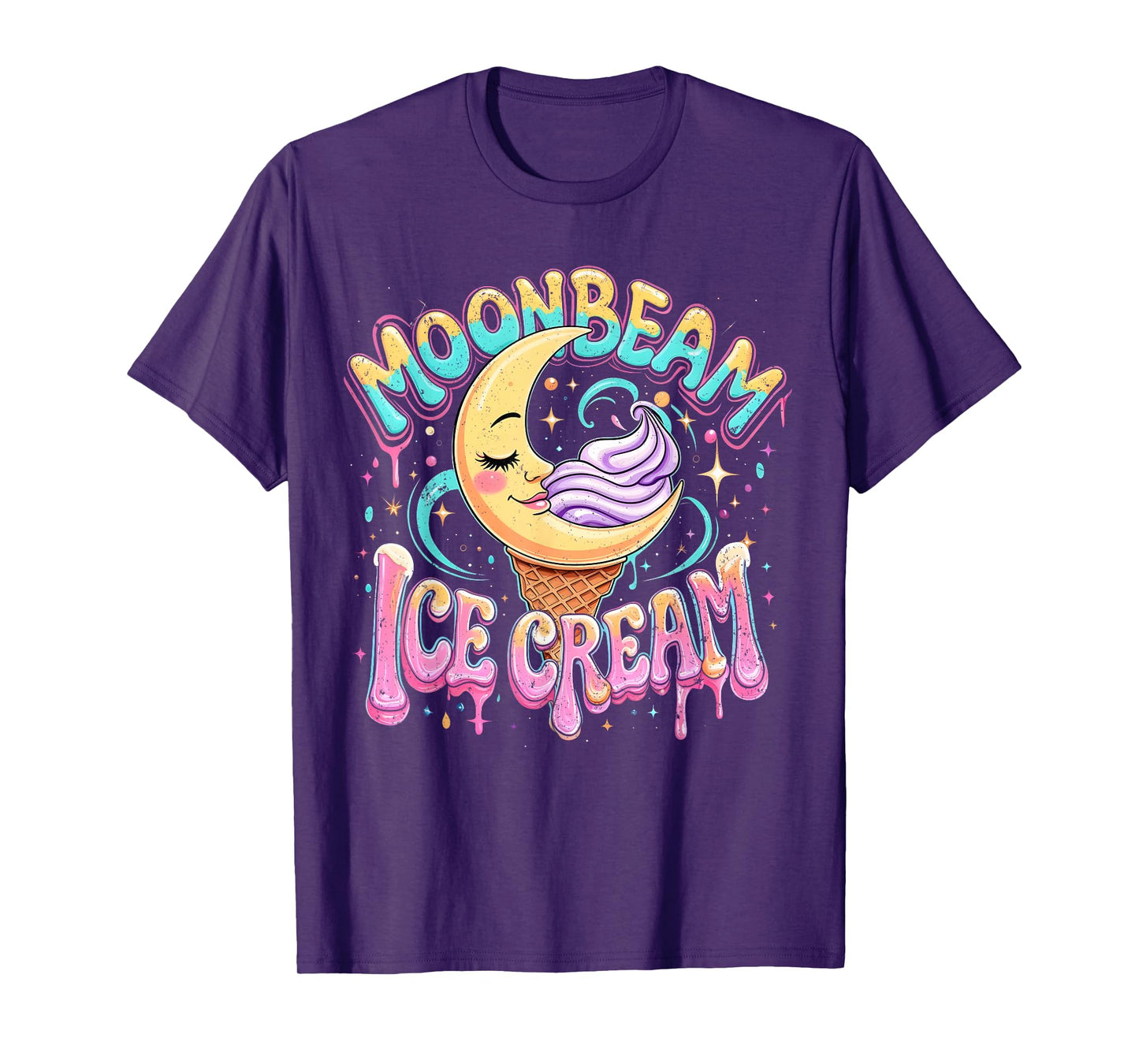 Moonbeam Ice Cream Cute Celestial Dessert Art T-Shirt