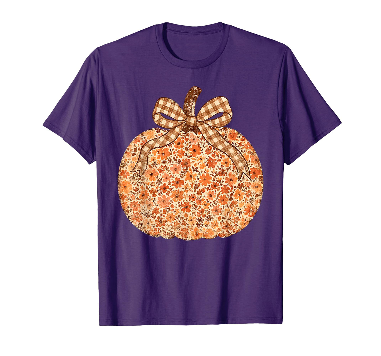 Coquette Bow Pumpkin Wildflower Thanksgiving Autumn Fall T-Shirt