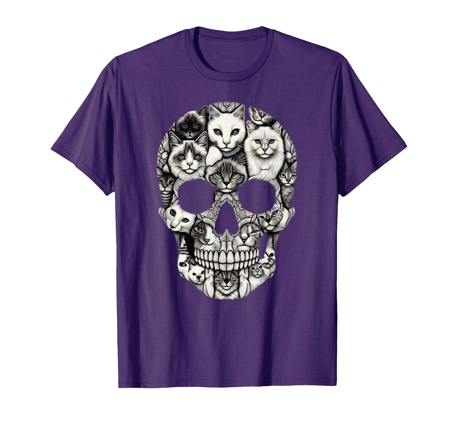 Cat Skull Skeleton Halloween Costume Skull Cat T-Shirt