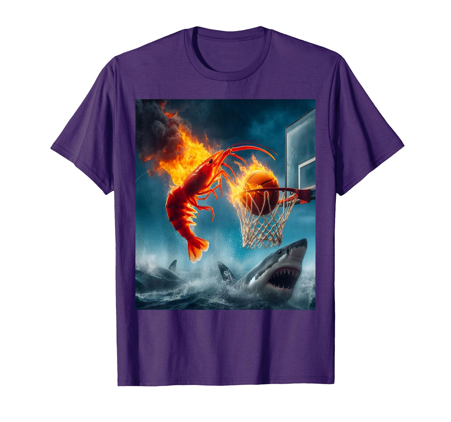 Shrimp Dunking on Shark Funny Fishing Meme T-Shirt