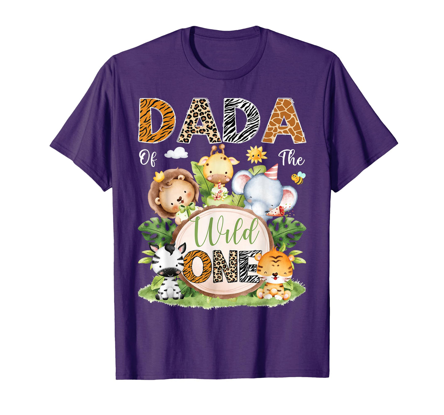 Dada Of The Wild One 1St Birthday Kids Safari Jungle T-Shirt