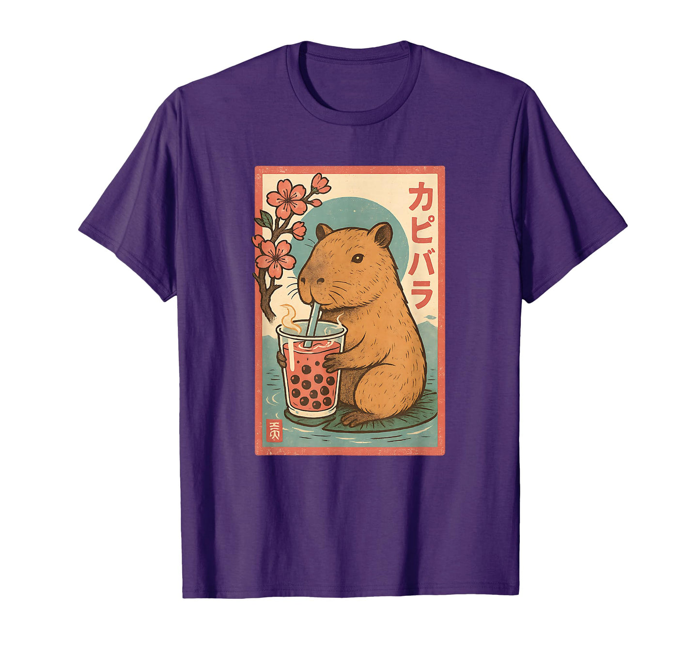 Anime Capybara Graphic Tees Kawaii Japanese Vintage Capibara T-Shirt