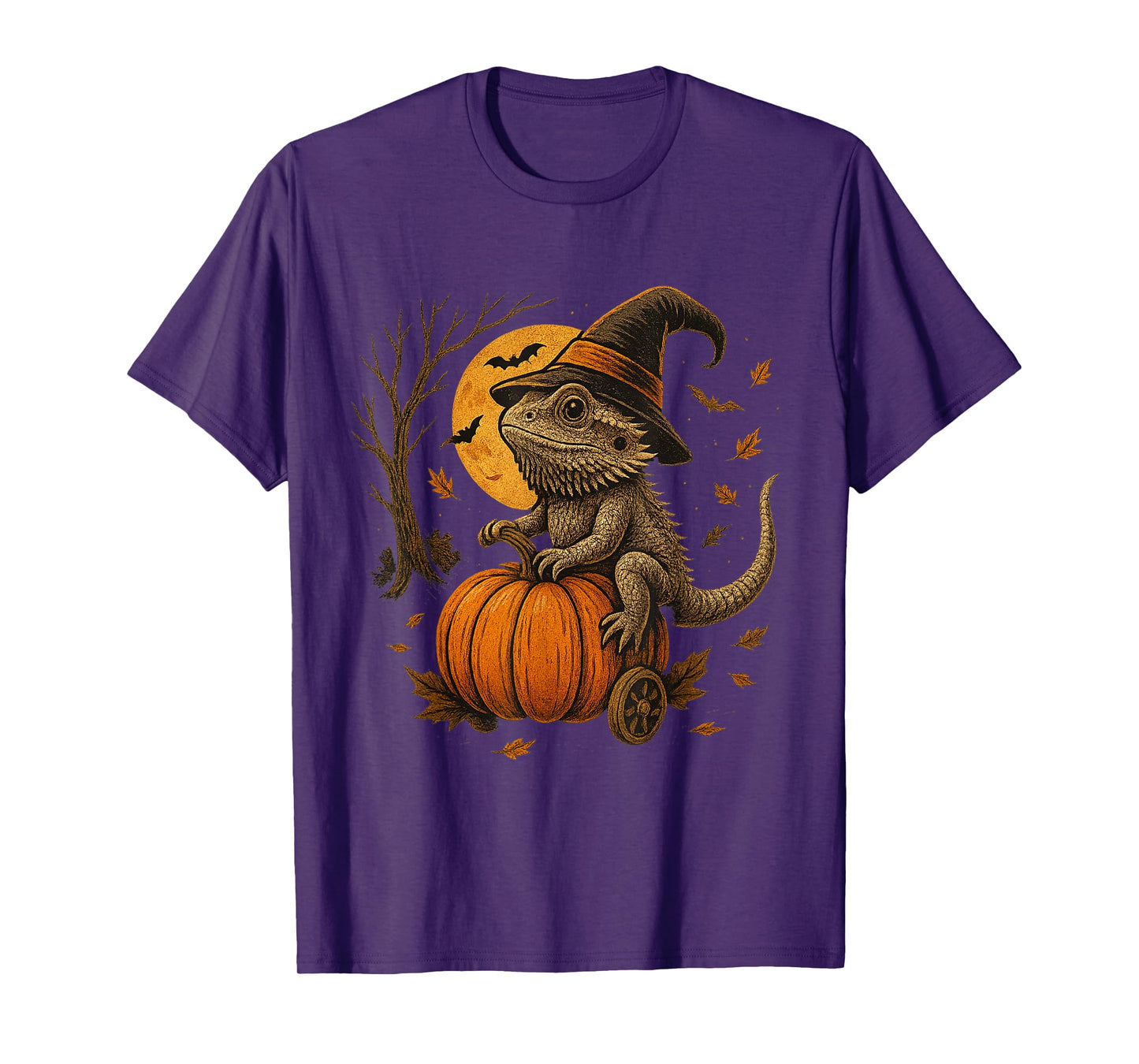 Bearded Dragon Halloween Pumpkin Witch Fall Costume T-Shirt