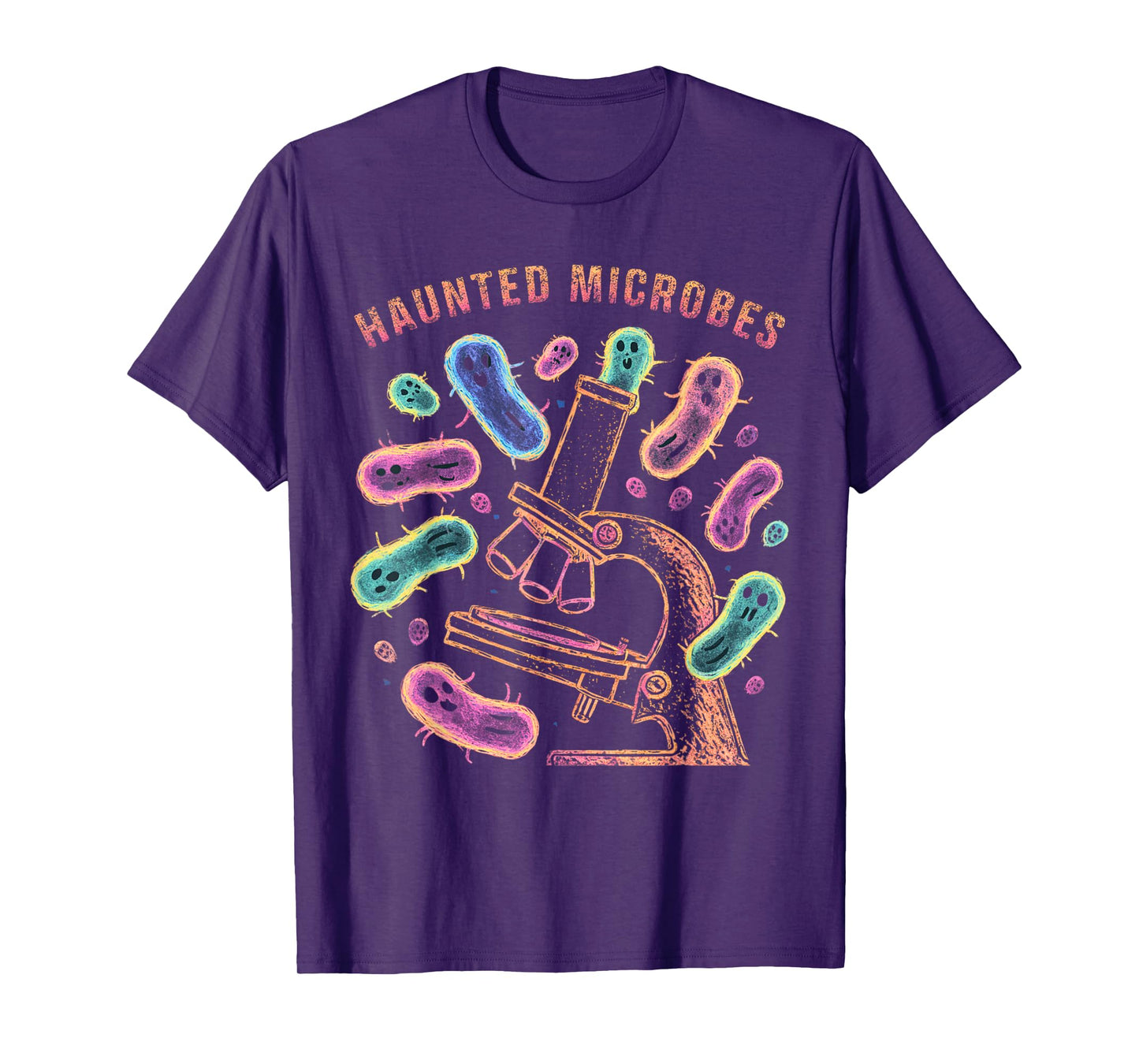 haunted microbes, funny microbiology halloween T-Shirt