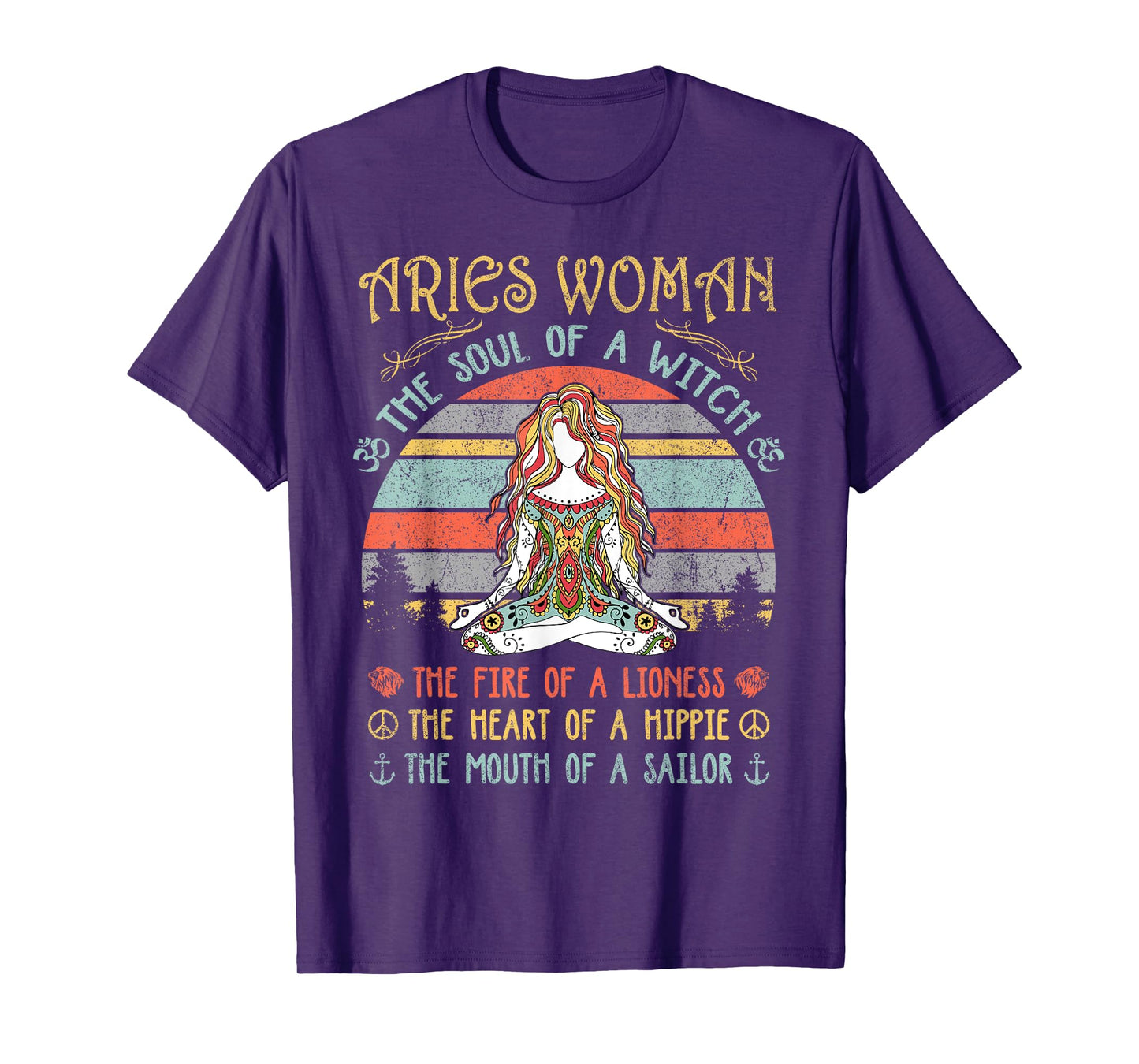 Aries Woman The Soul Of A Witch Vintage Birthday T-Shirt