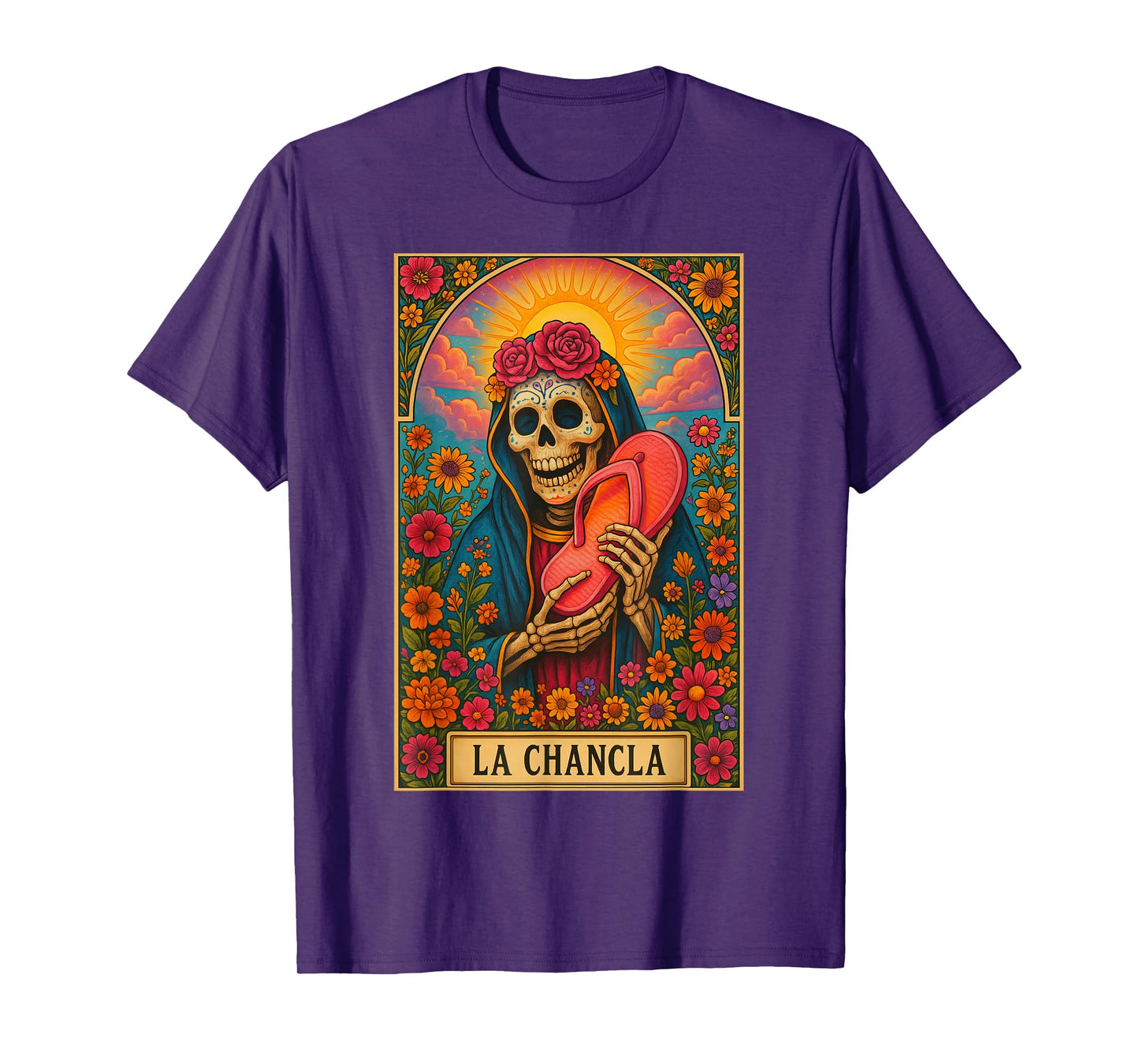 La Chancla Flip Flop Dingo Card Funny Mexican Tarot Card Mom T-Shirt