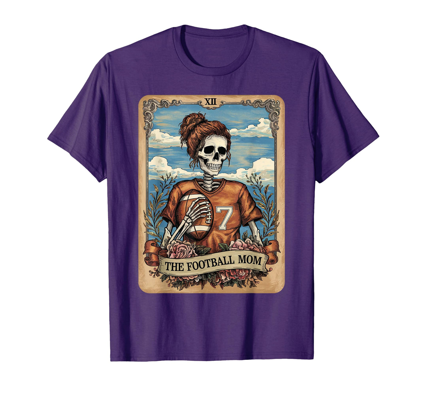 Football Mom Tarot Card Skeleton Football Mama Mother's Day T-Shirt