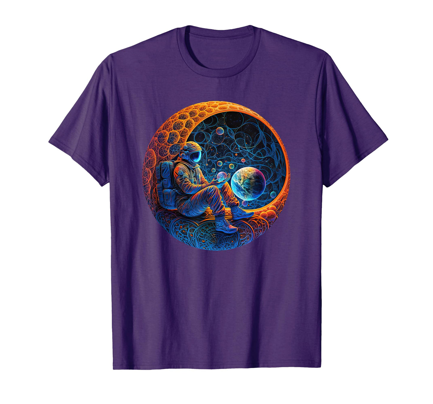 Meditating Astronaut Planets Meditation Astral Travel T-Shirt