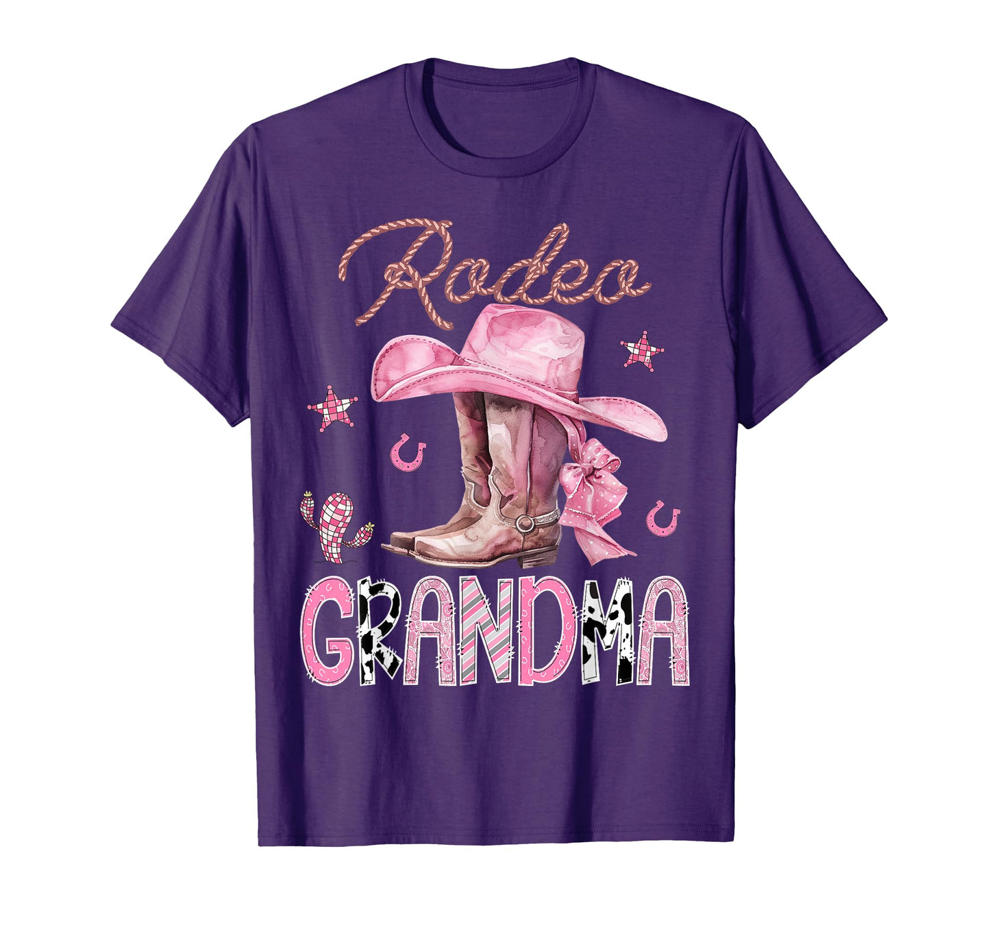 Rodeo Grandma Pink Boots Coquette CowGirl Birthday Party T-Shirt