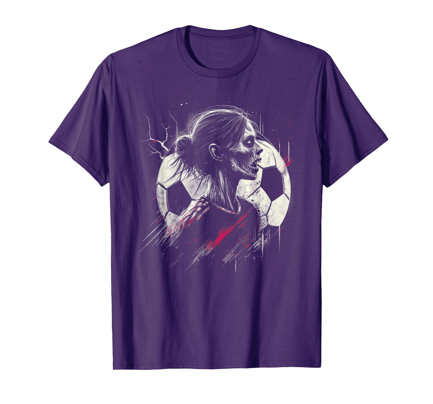 Female Zombie Soccer Player - Creepy Soccer Halloween Lover T-Shirt
