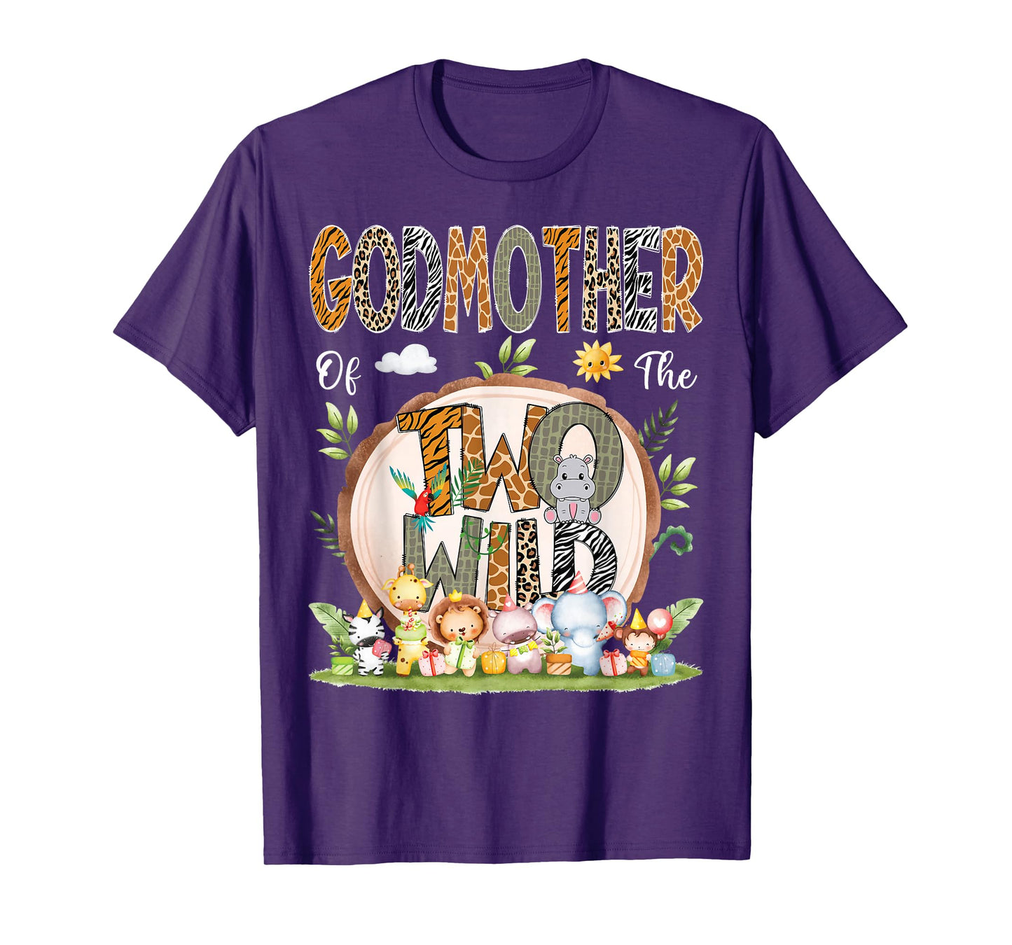 GodMother Of The Two Wild Animal Safari 2Nd Birthday Party T-Shirt