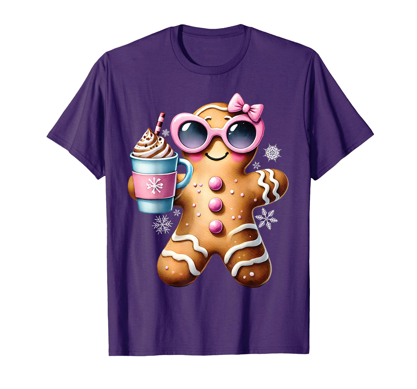 Gingerbread Drinking Hot Chocolate Bougie Women Christmas T-Shirt