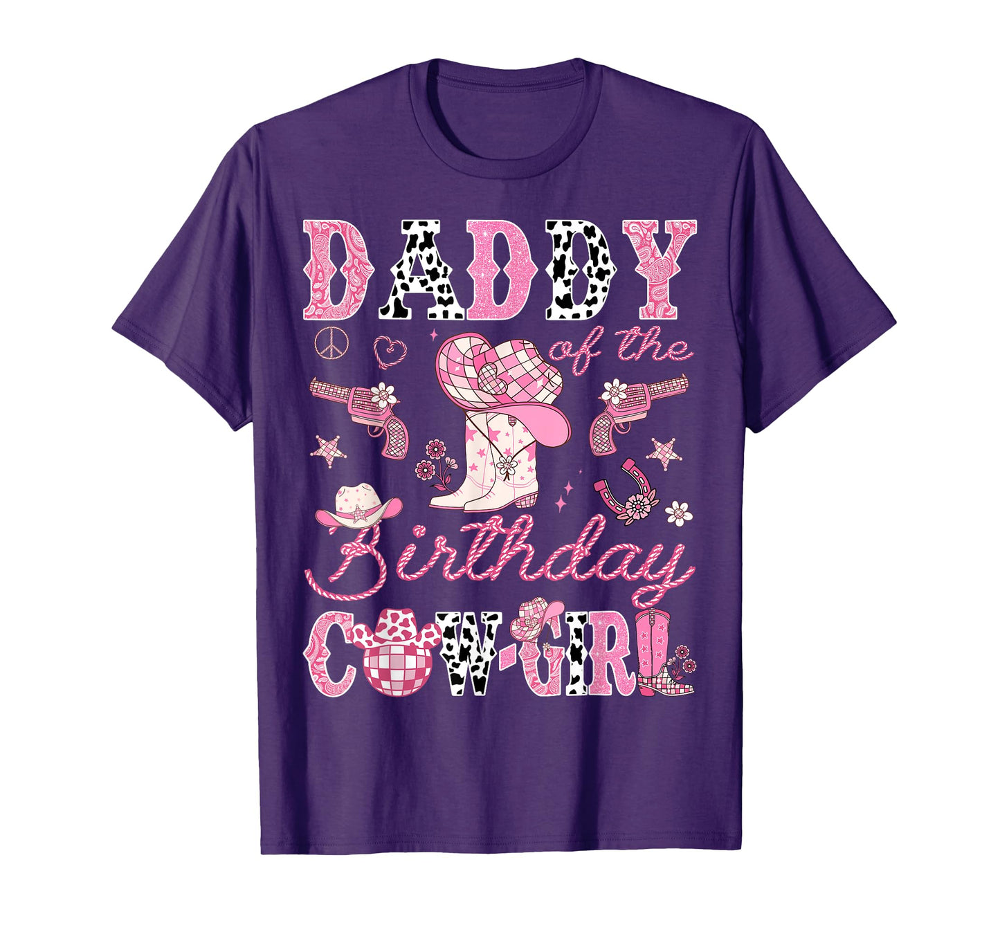 Daddy Of The Birthday CowGirl Pink Disco Rodeo Daddy T-Shirt