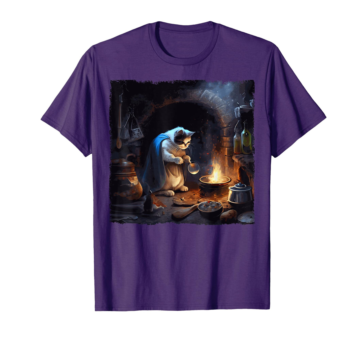 Funny Cat Cooking Space T-Shirt