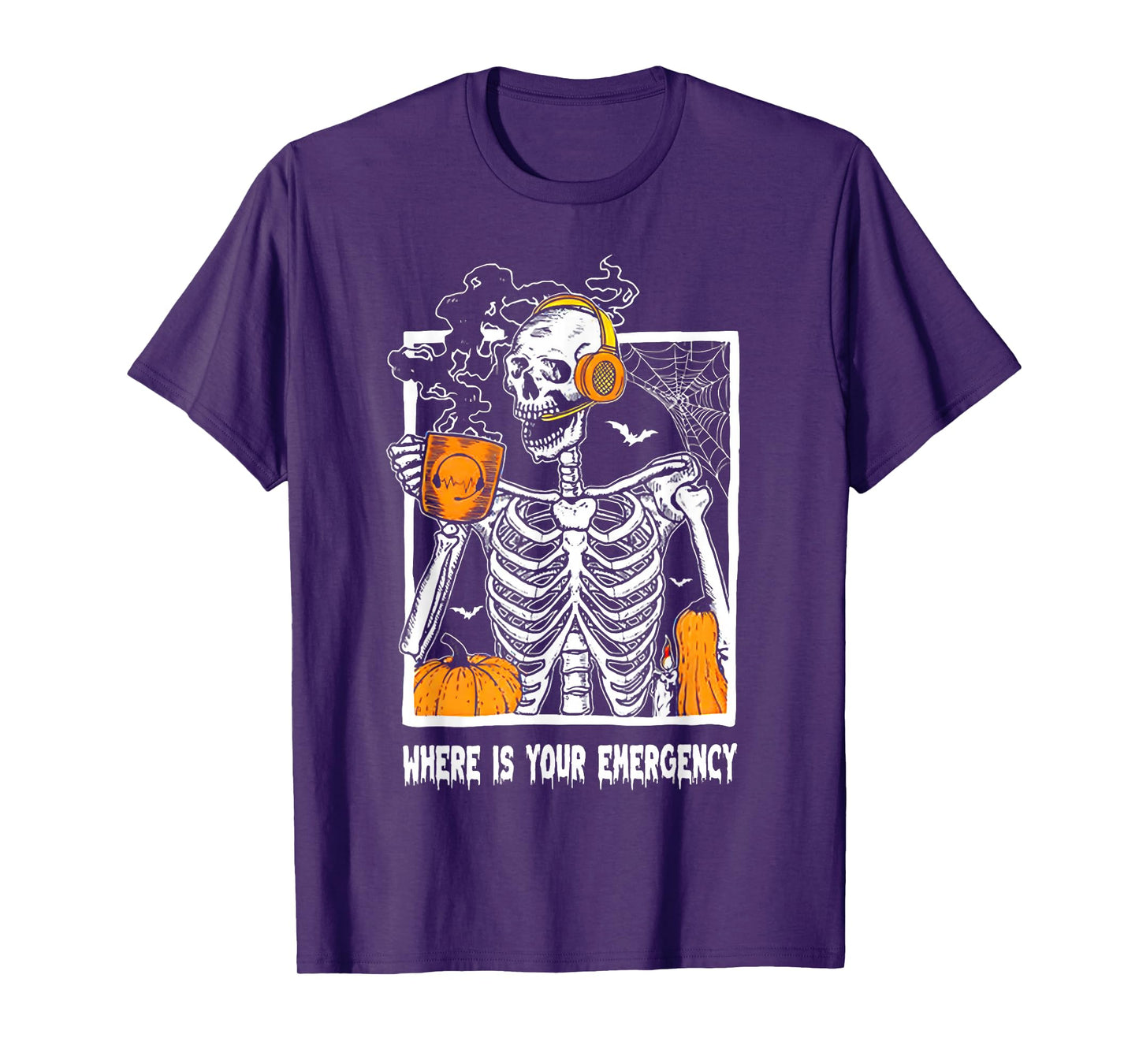 Where is Your Emergency - Skeleton Dispatcher Halloween T-Shirt