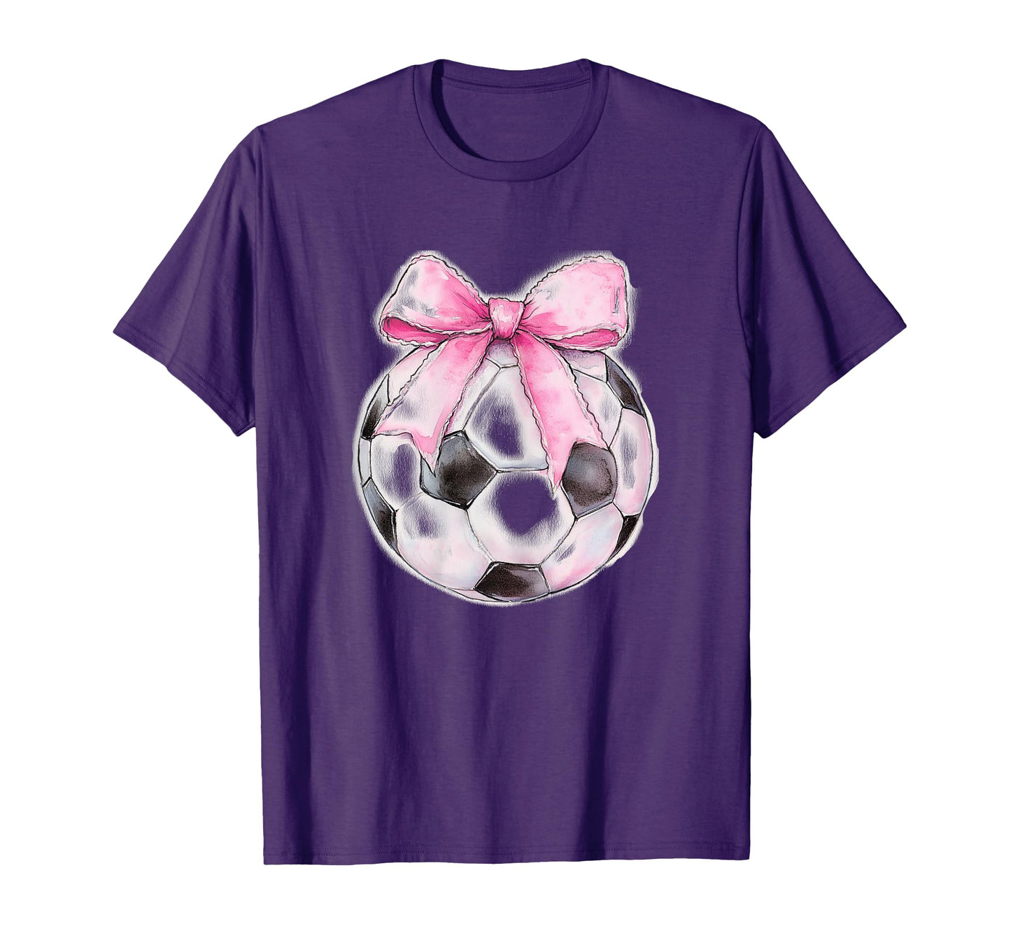 Soccer Ball Pink Coquette Bow Dainty Ribbon Girls Soccer T-Shirt