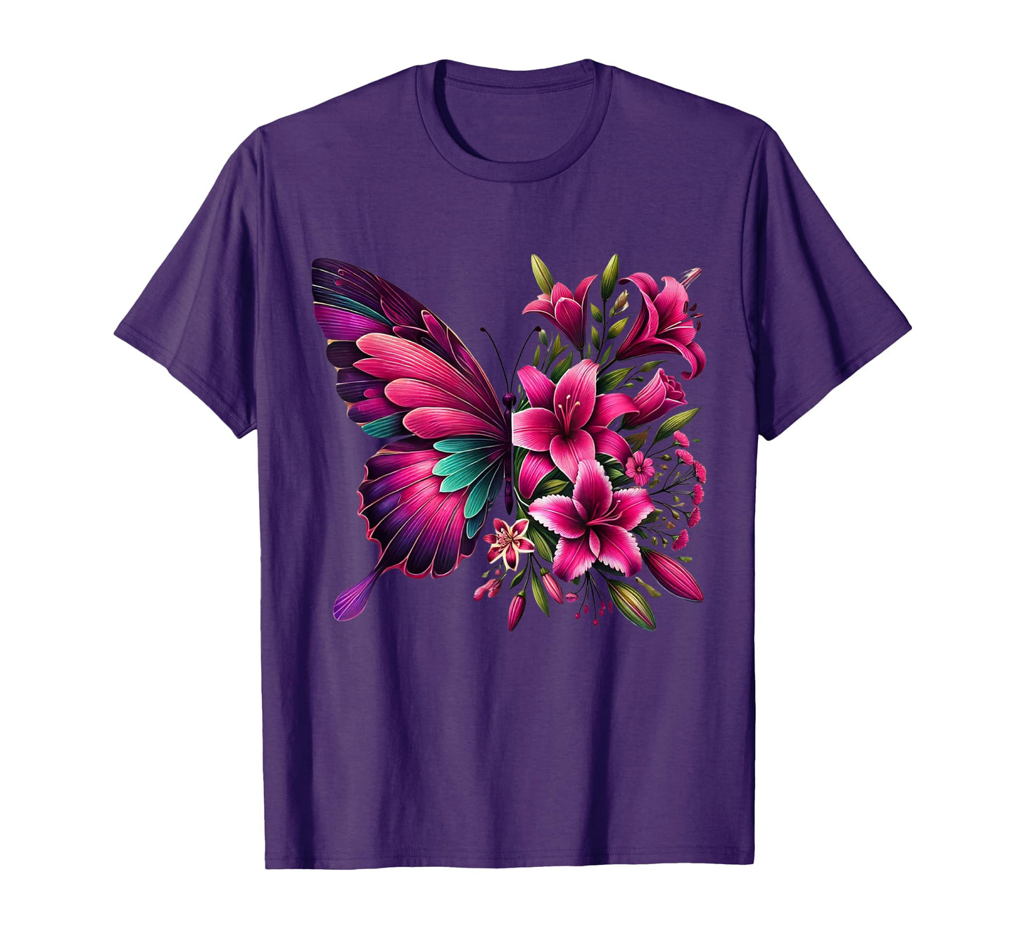 Watercolor Flower Butterfly T-Shirt