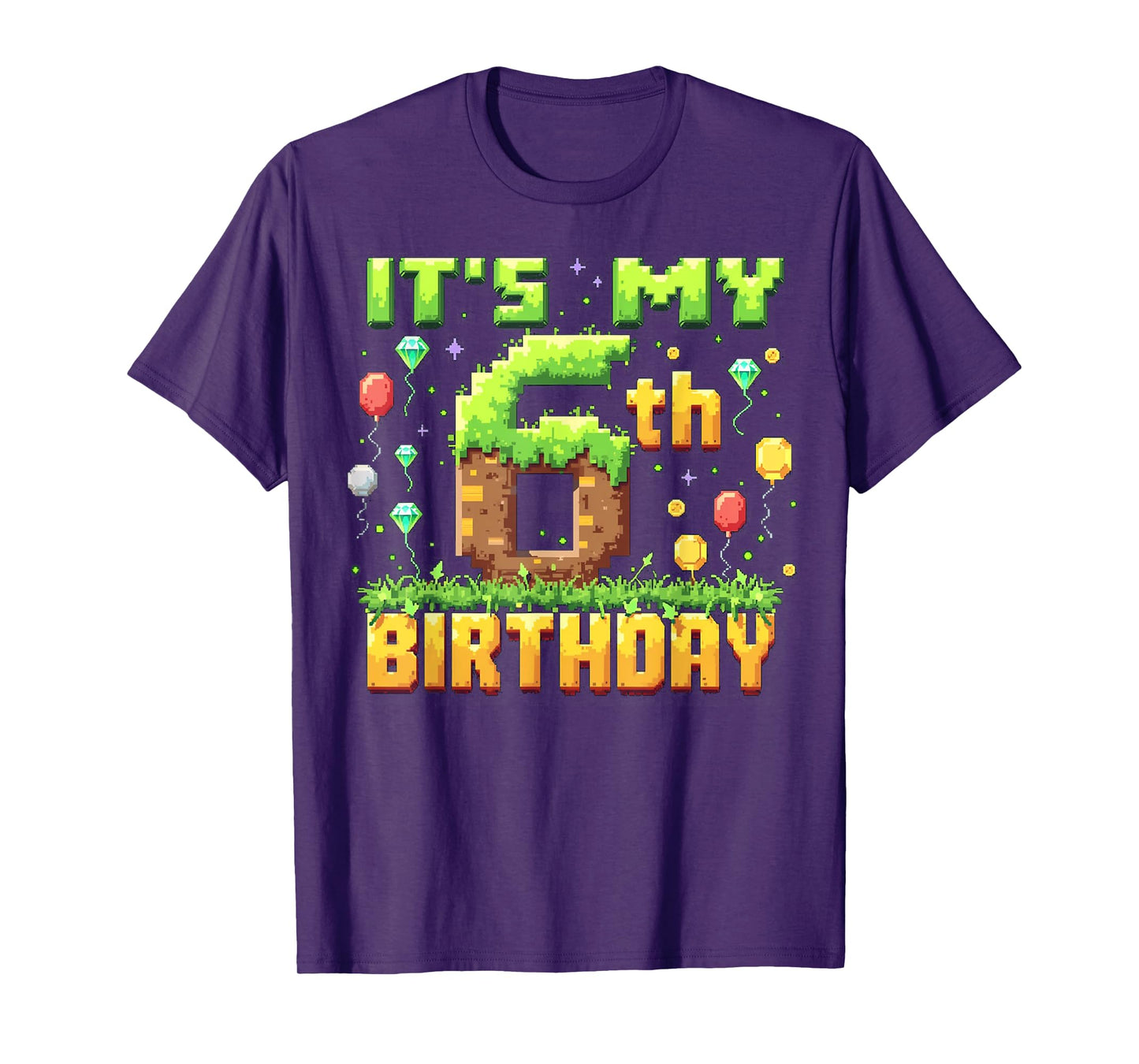 Birthday Boy Shirt It's My 6th Birthday Video Game Pixel T-Shirt