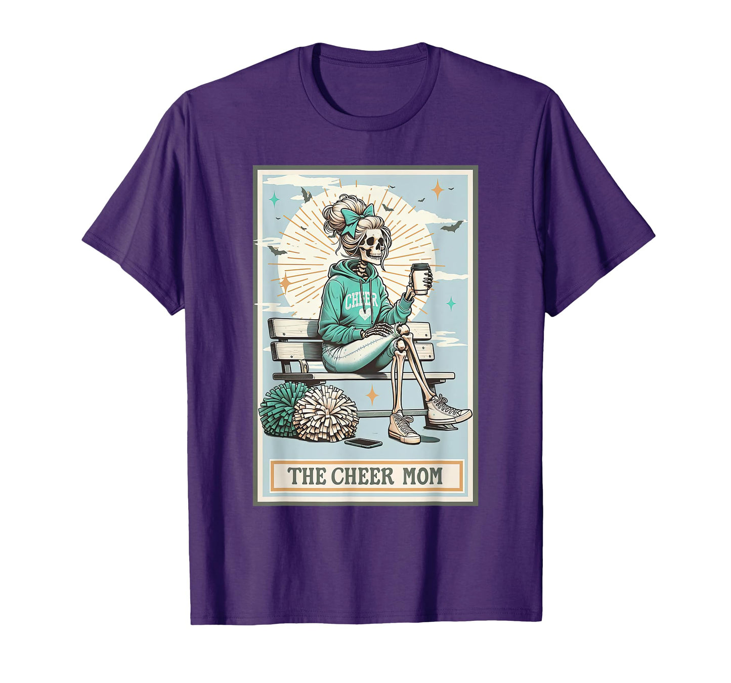 The Cheer Mom Skeleton Tarot Card Cheerleader Game Day T-Shirt