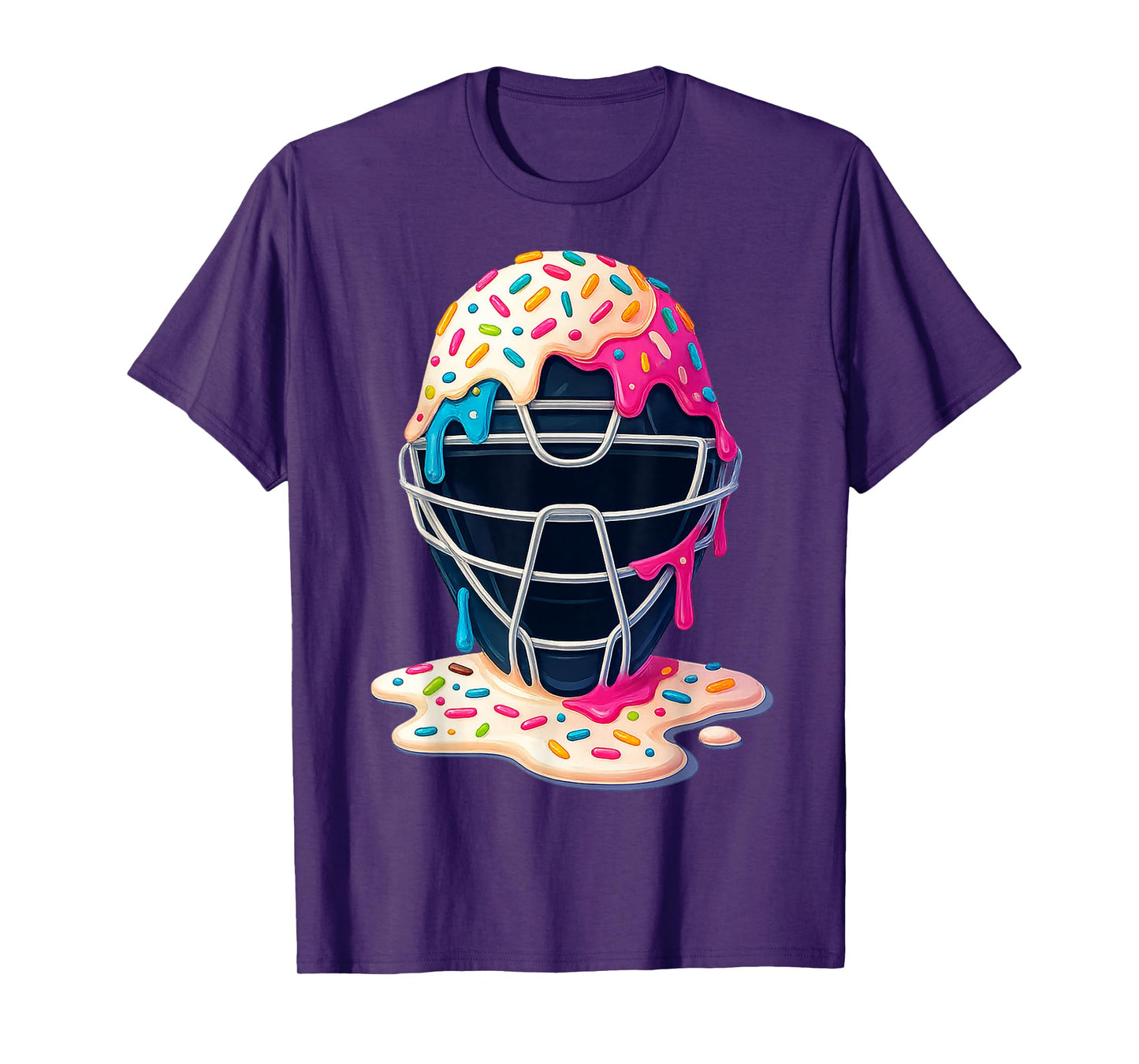 Baseball Catcher Mask Ice Cream Funny Gift Men Women Boy Kid T-Shirt