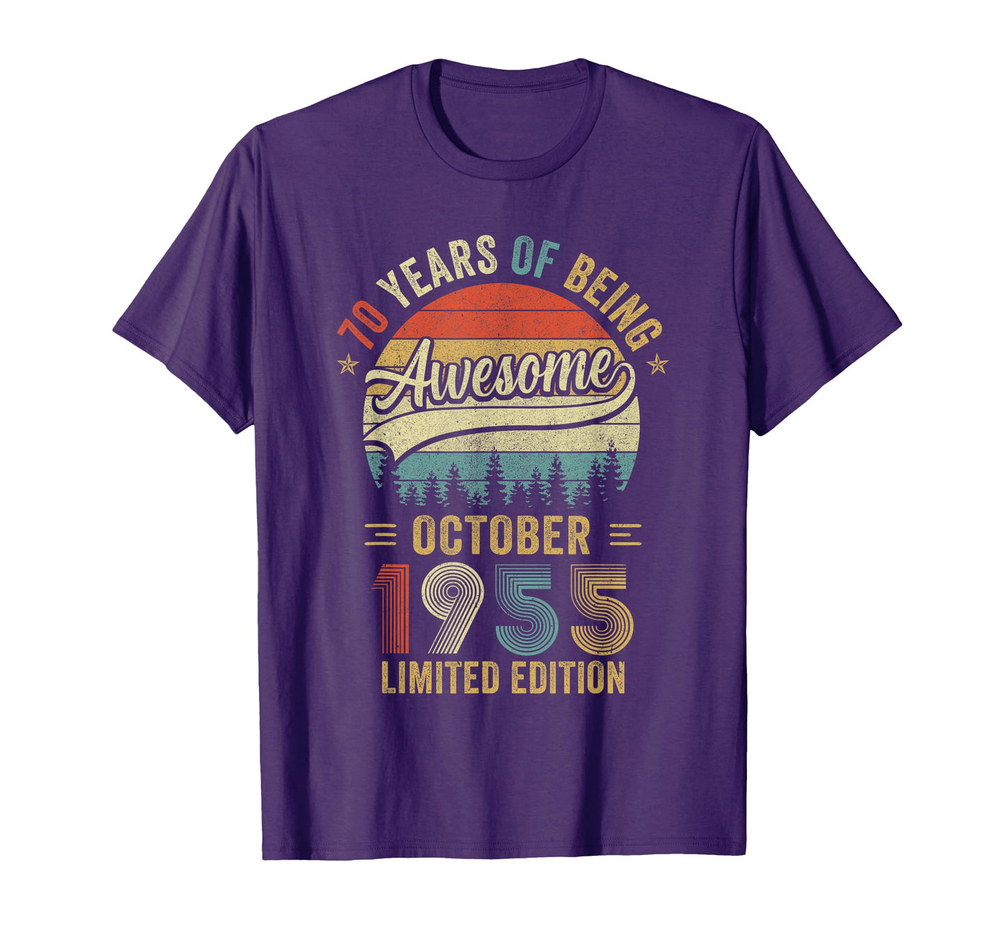 Vintage October 1955 Old 70Th Birthday Men Women T-Shirt