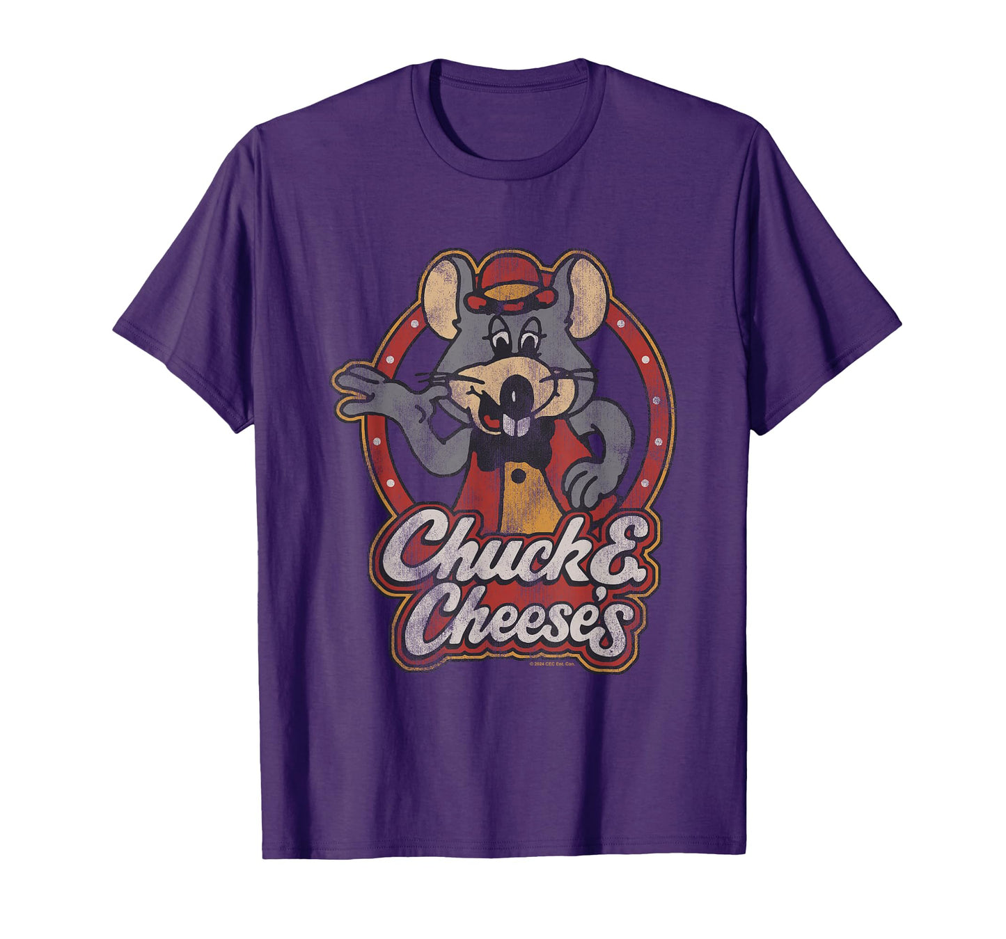 Chuck E. Cheese Classic Entertainer Portrait Distressed T-Shirt