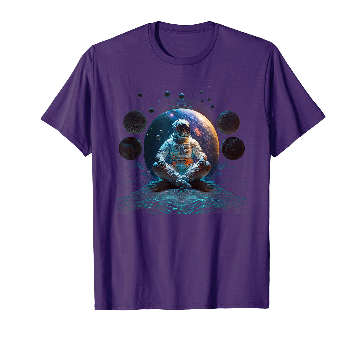 Meditating Astronaut Planets Meditation Astral Travel T-Shirt