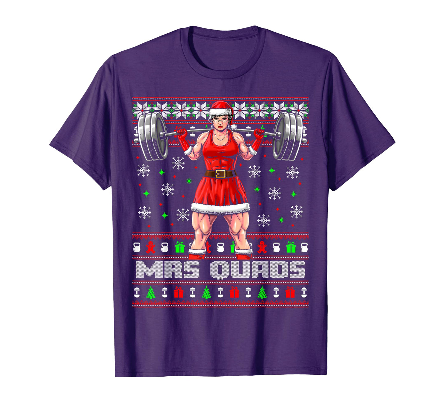 Mrs Quads Funny Christmas Workout Shirt Lifting Gym Sweater T-Shirt