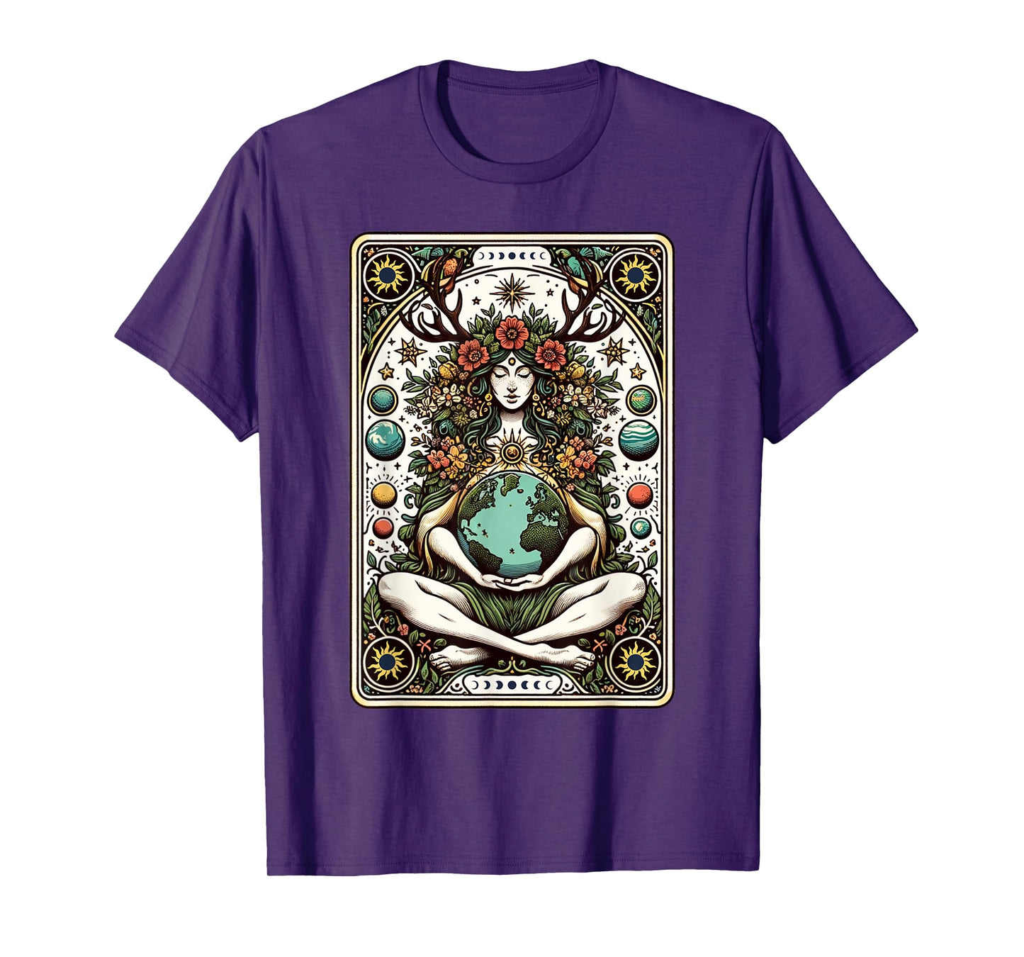 Gaia Greek Goddess Pagan Mother Earth Nature Tarot Card T-Shirt