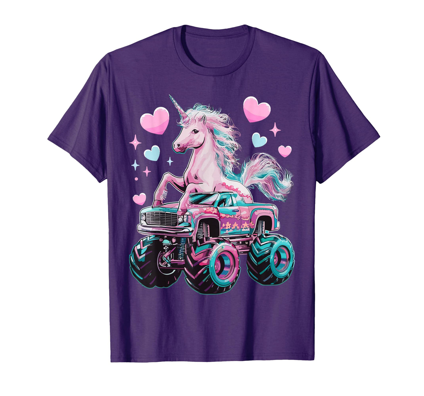 Monster Truck Unicorn Girl Birthday Party Monster Truck T-Shirt