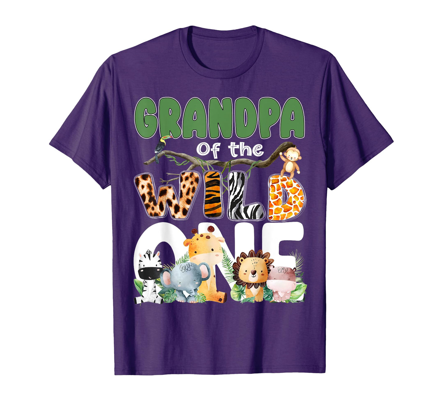 Grandpa Of The Wild One 1st Birthday Safari Family Matching T-Shirt