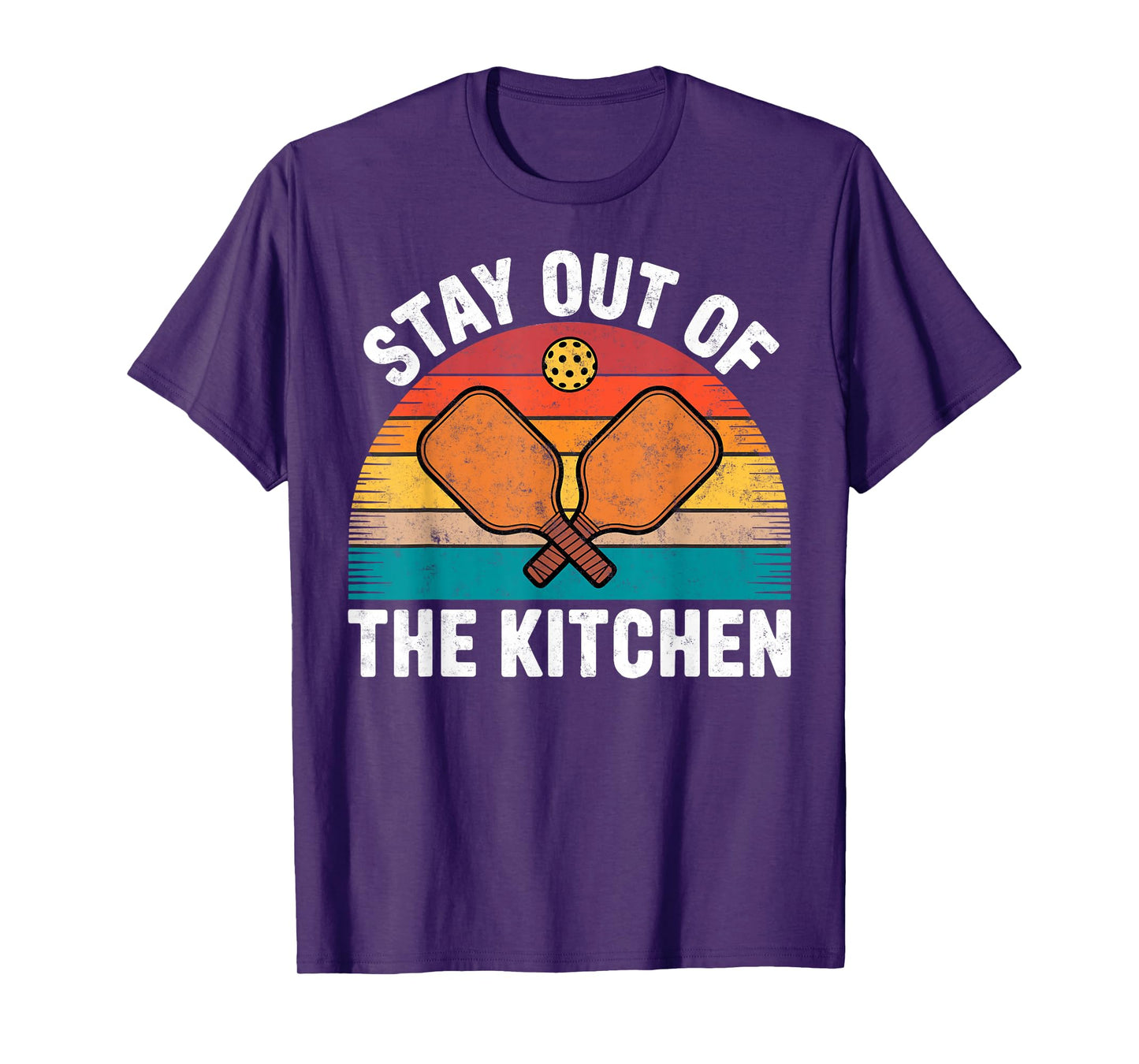 Vintage Stay Out of The Kitchen Pickleball Joke Squad Court T-Shirt